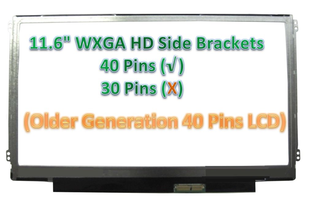 AU OPTRONICS B116XW03 V.1 SIDE BRACKETS LAPTOP LCD SCREEN 11.6 WXGA HD LED (SUBSTITUTE REPLACEMENT LCD SCREEN ONLY. NOT A LAPTOP