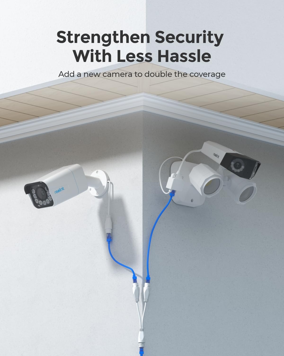 Reolink Rla Poecs1, Waterproof Poe Combiner & Splitter, Supports Up To 300Ft Cables, Truly Plug & Play. Perfectly Designed For U