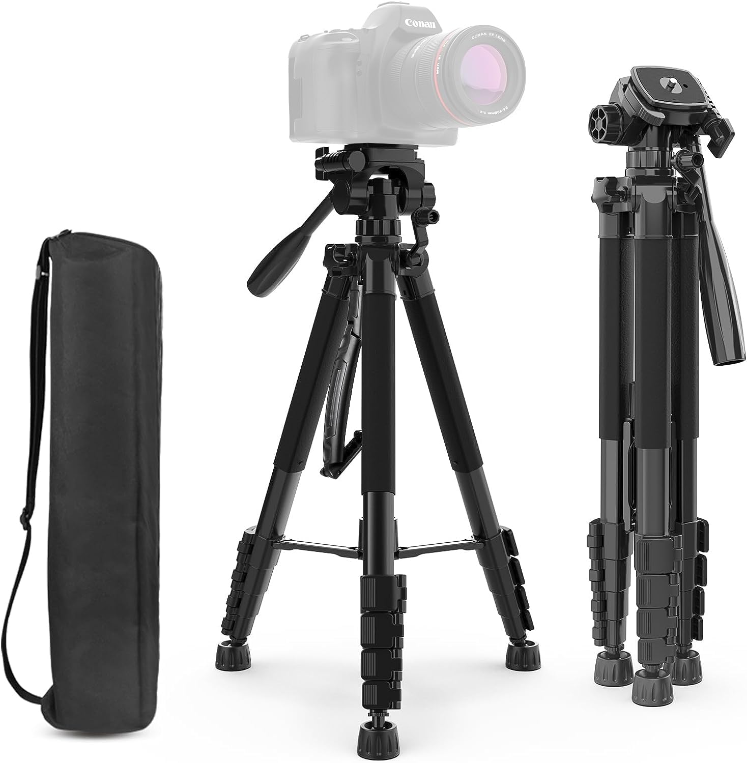 Lightweight 57-Inch Camera Tripod For Canon Eos Rebel T3, T3I, T4I, T5, T5I T6I, T6S, T7, T7I, Eos 60D, Eos 70D, Eos 80D, Eos 5D