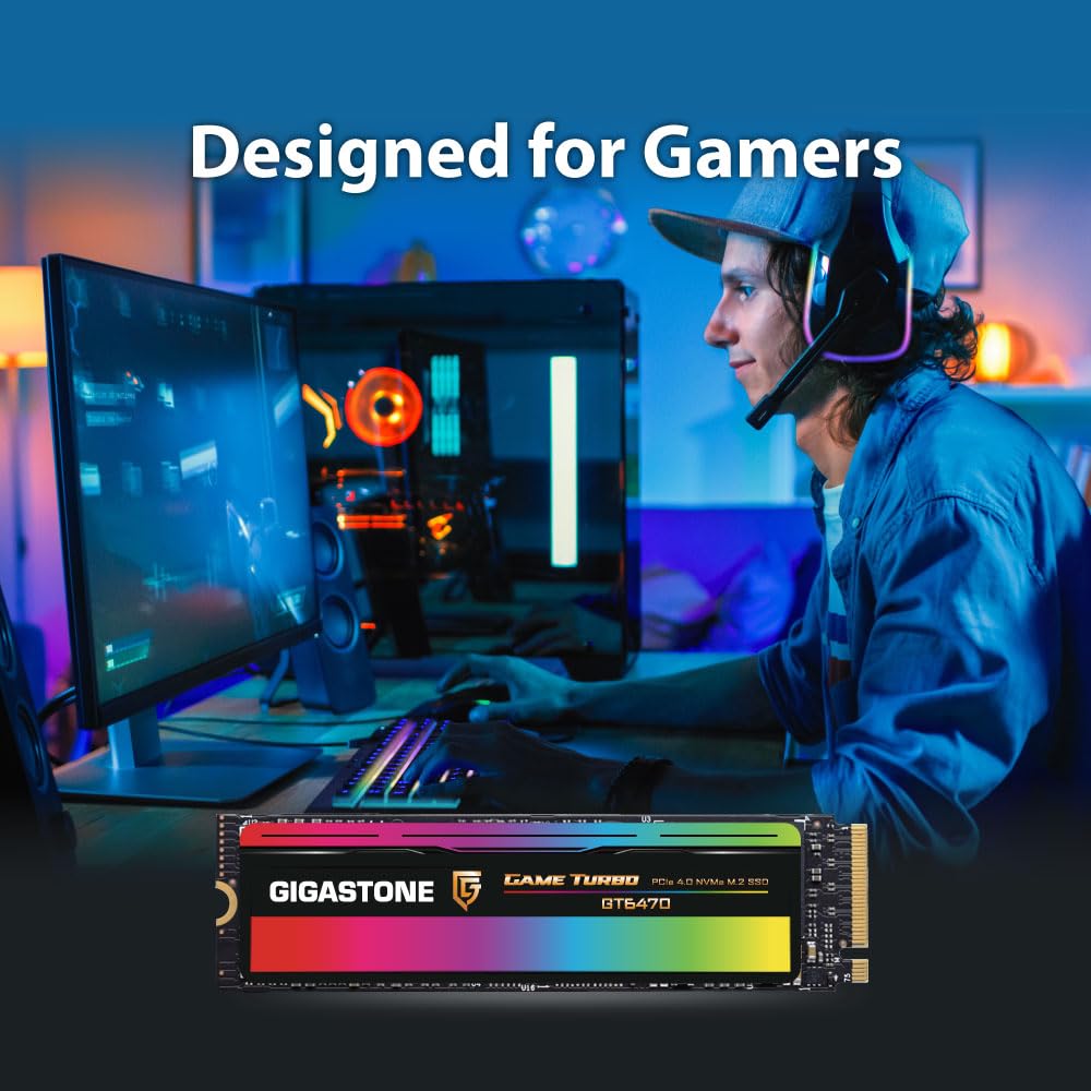 Gigastone M.2 Ssd 2Tb Pcie 4.0 Nvme Ssd Internal Gaming Solid State Hard Drive Upgrade Pc Laptop Ps5 Storage Turbo Speed Respons