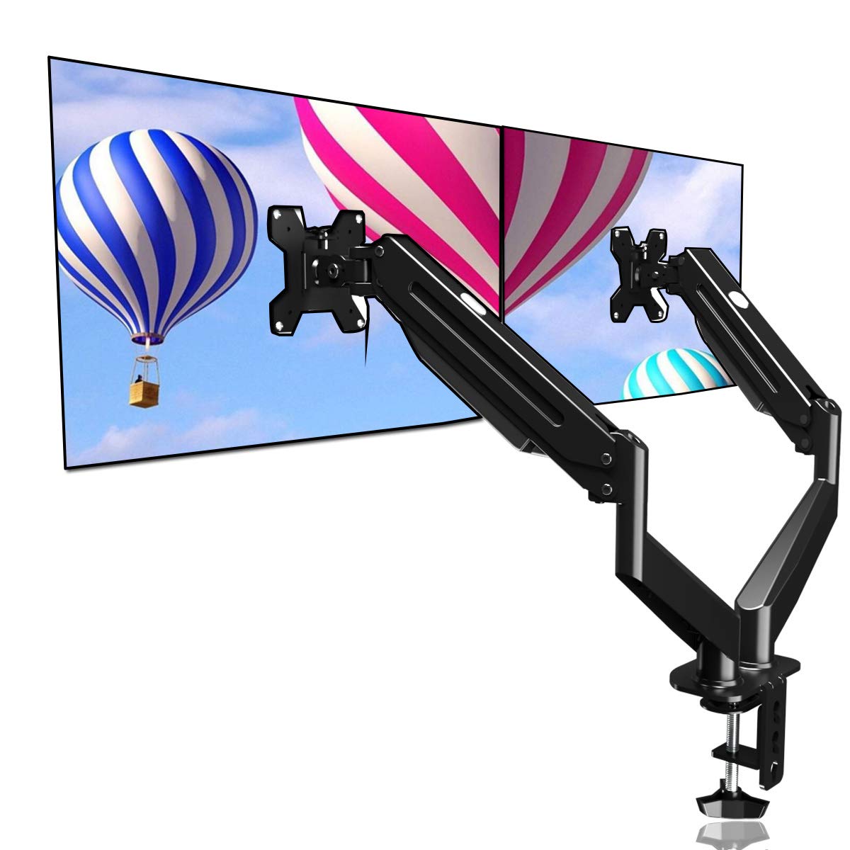Suptek Dual Monitor Mount Stand Height Adjustable Gas Spring Monitor Arm Desk Mount For 2 Computer Screens 17 To 27 Inches   Eac