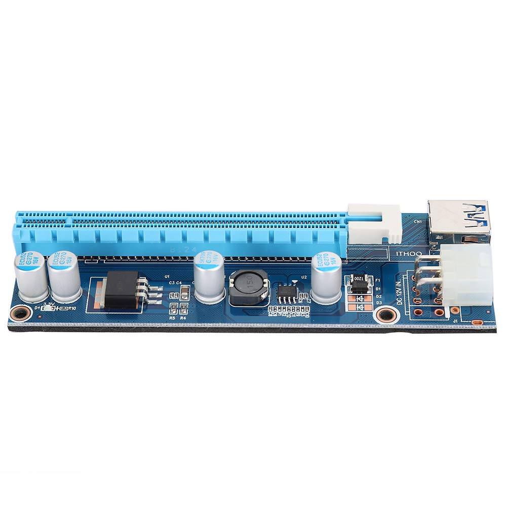 Richer-R Mini PCI-E to PCI Express 16x Extender Riser Adapter with SATA Power Cord 0.6M