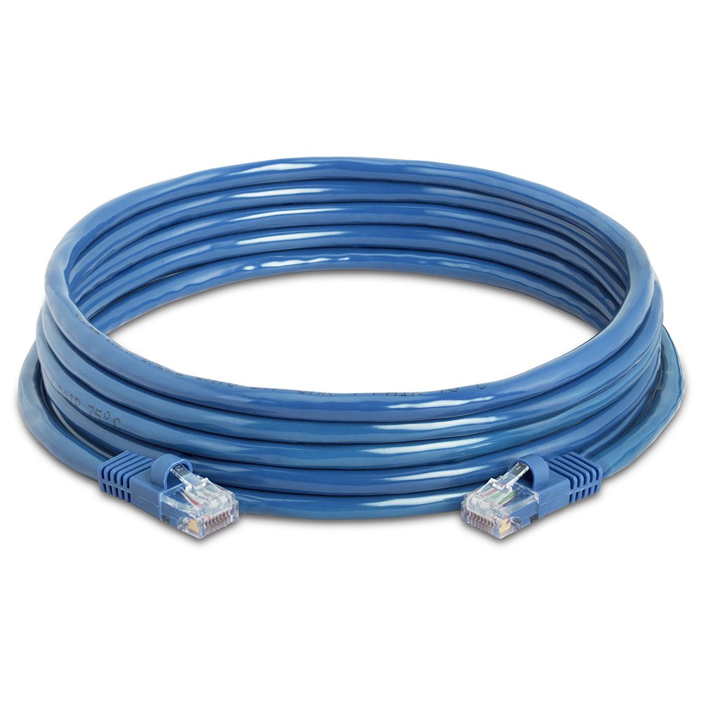 Cmple Cat5E Network Ethernet Cable   Computer Lan Cable 1Gbps   350 Mhz, Gold Plated Rj45 Connectors   15 Feet Blue