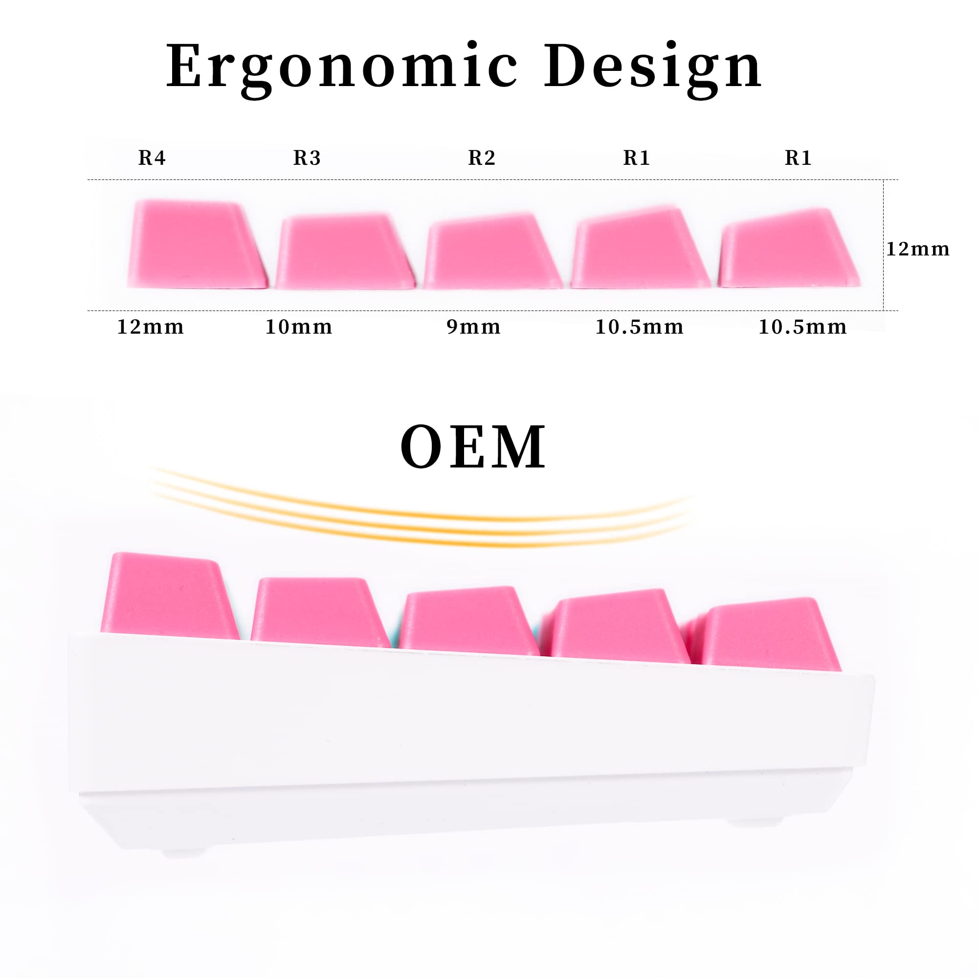 Guffercty Kred Pbt Keycaps 60 Percent With 6.25U Spacebar Oem Profile For Cherry Mx Switch Mechanical Gaming Keyboard (Miami V2)