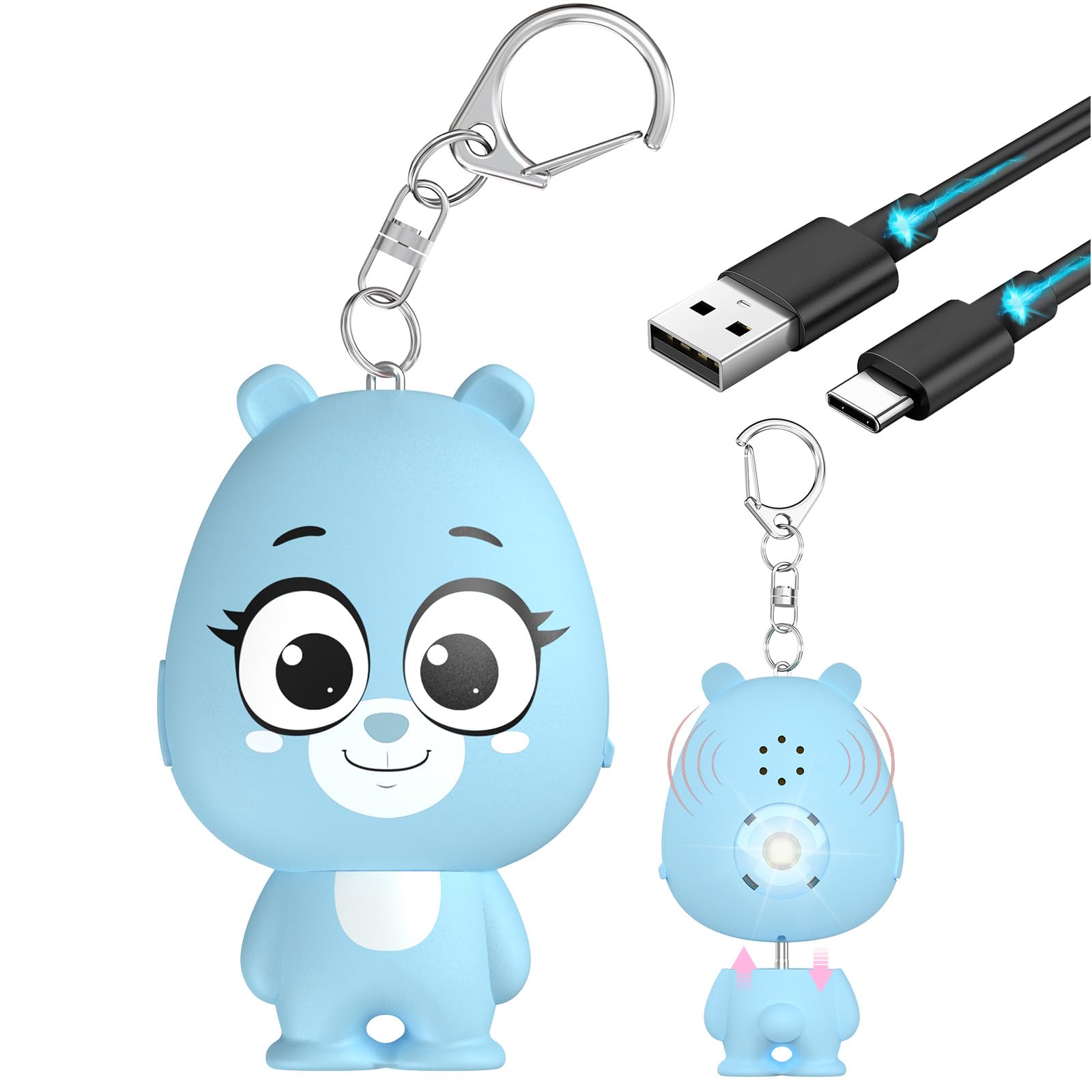 Personal Alarm for Women - Rechargeable Personal Safety Alarm for Women Kids and Elders - 130dB Loud Siren - Strobe Light - Low 