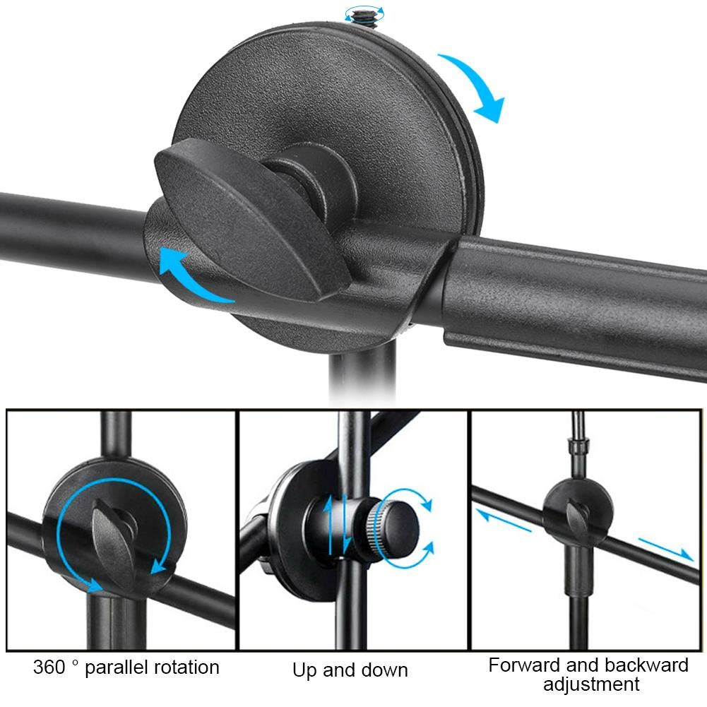 Hilitand Phone Photography Video Bracket Stand,360 Rotate Foldable Arm Overhead Low Angle Photo Shooting Live Recording Desktop