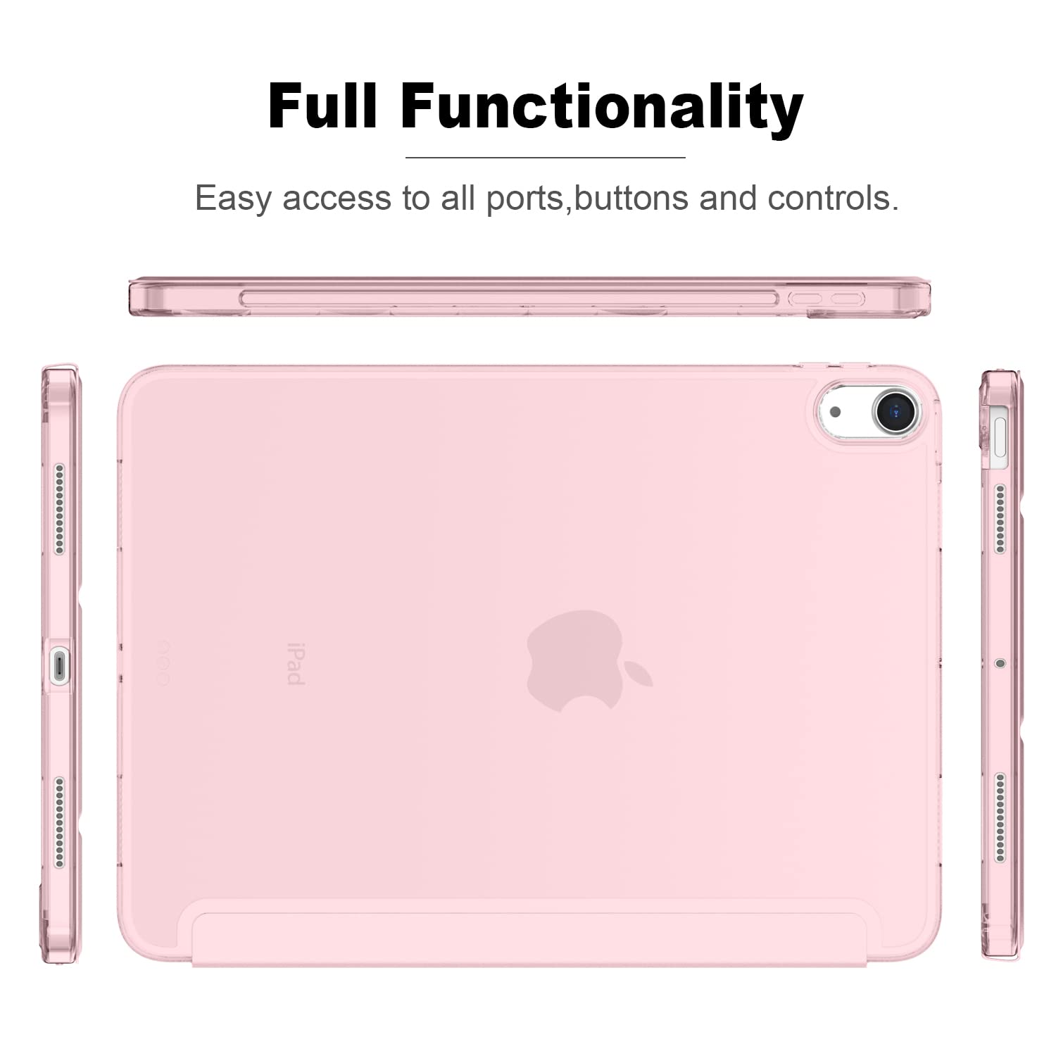 Imieet Ipad Air 11 Inch Case   Slim Cover With Translucent Frosted Hard Back [Support Touch Id] (Pink)