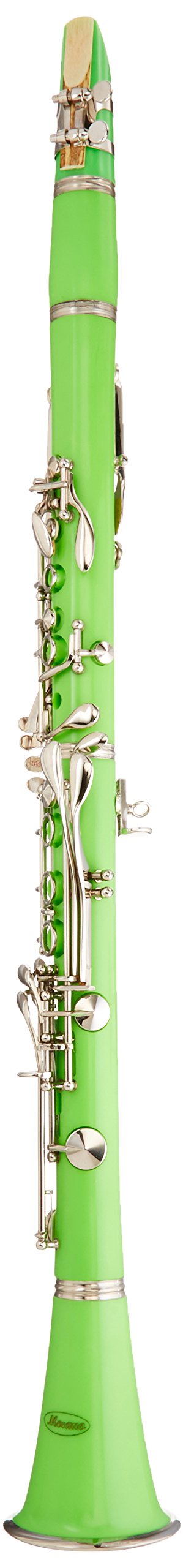Merano Wd401Gr B Flat Green/Silver Clarinet With Carrying Case, Mouth Piece, Screwdriver, Reed And Cap