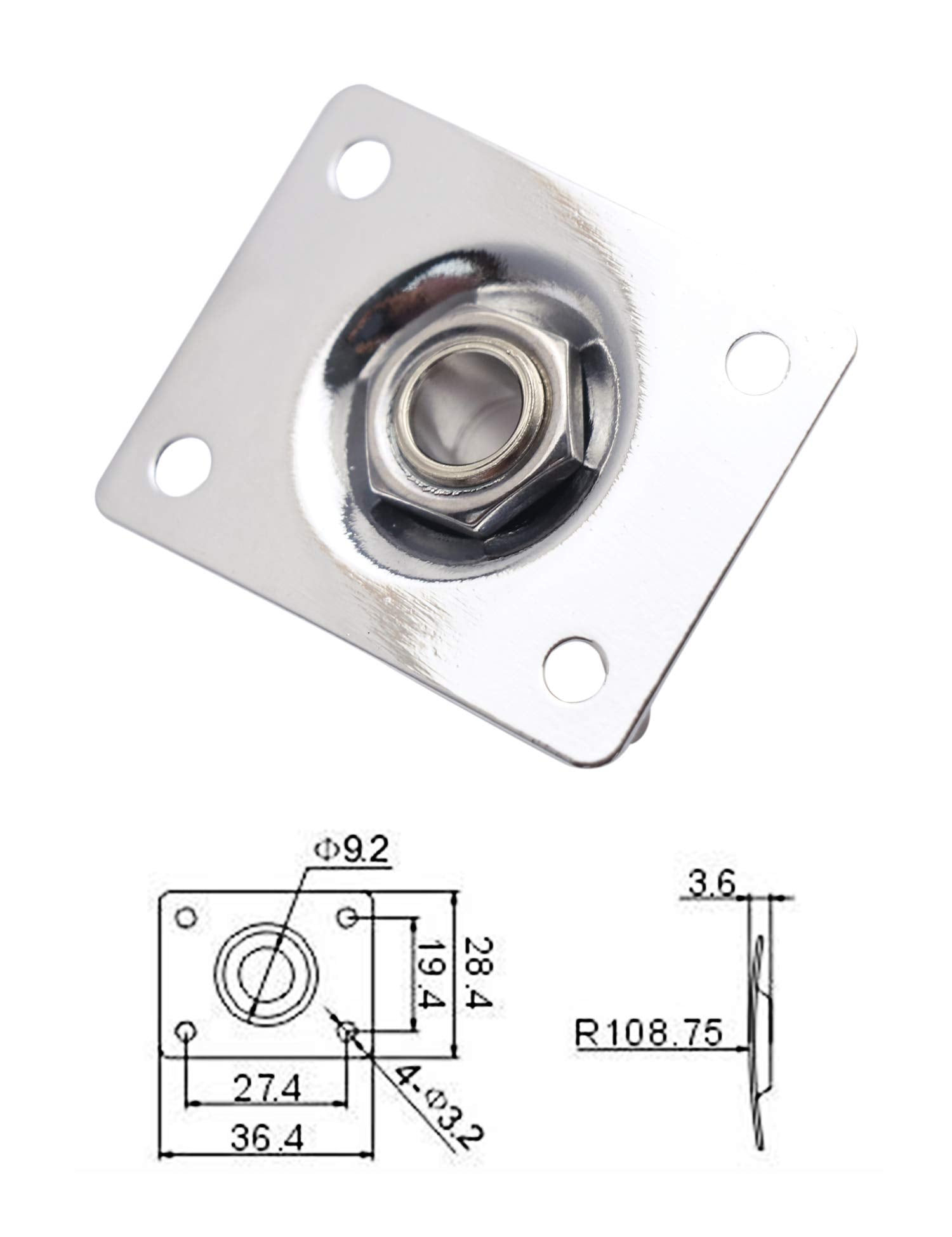 Metallor Output Input Jack Plate Socket For Tele Sg Style Electric Guitar Parts Replacement Chrome.
