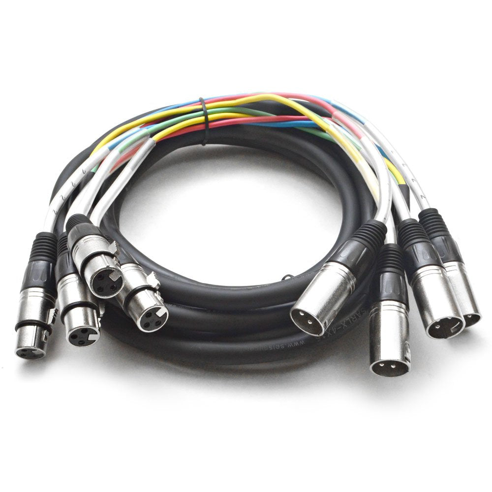 Seismic Audio   4 Channel Xlr Snake Cable  15 Feet  Pro Audio Patch