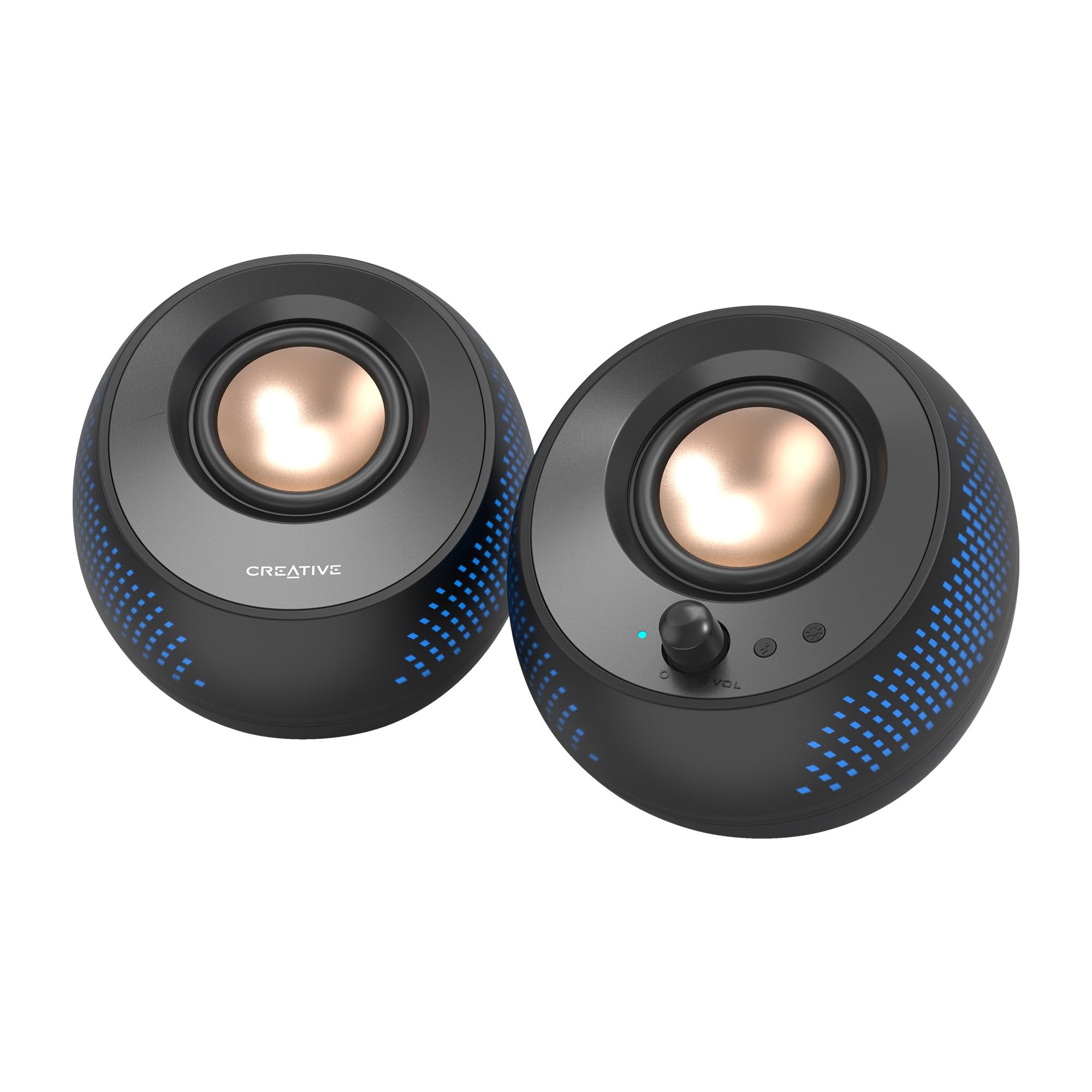Creative Pebble X USB C 2.0 Computer Speakers with Customizable RGB Lighting, Bluetooth 5.3, USB Audio, Power up to 15W RMS for