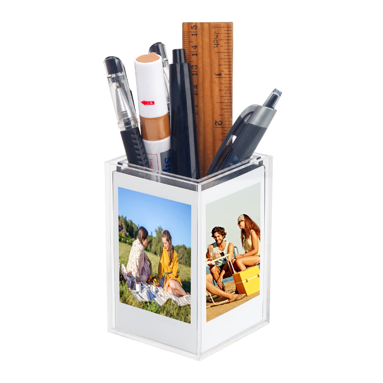 Instax Mini Photo Frame And Holder,Instax Mini Acrylic Photo Frame,Displays 4 Instant 54 X 86 Photos For Instax Mini, Polaroid,