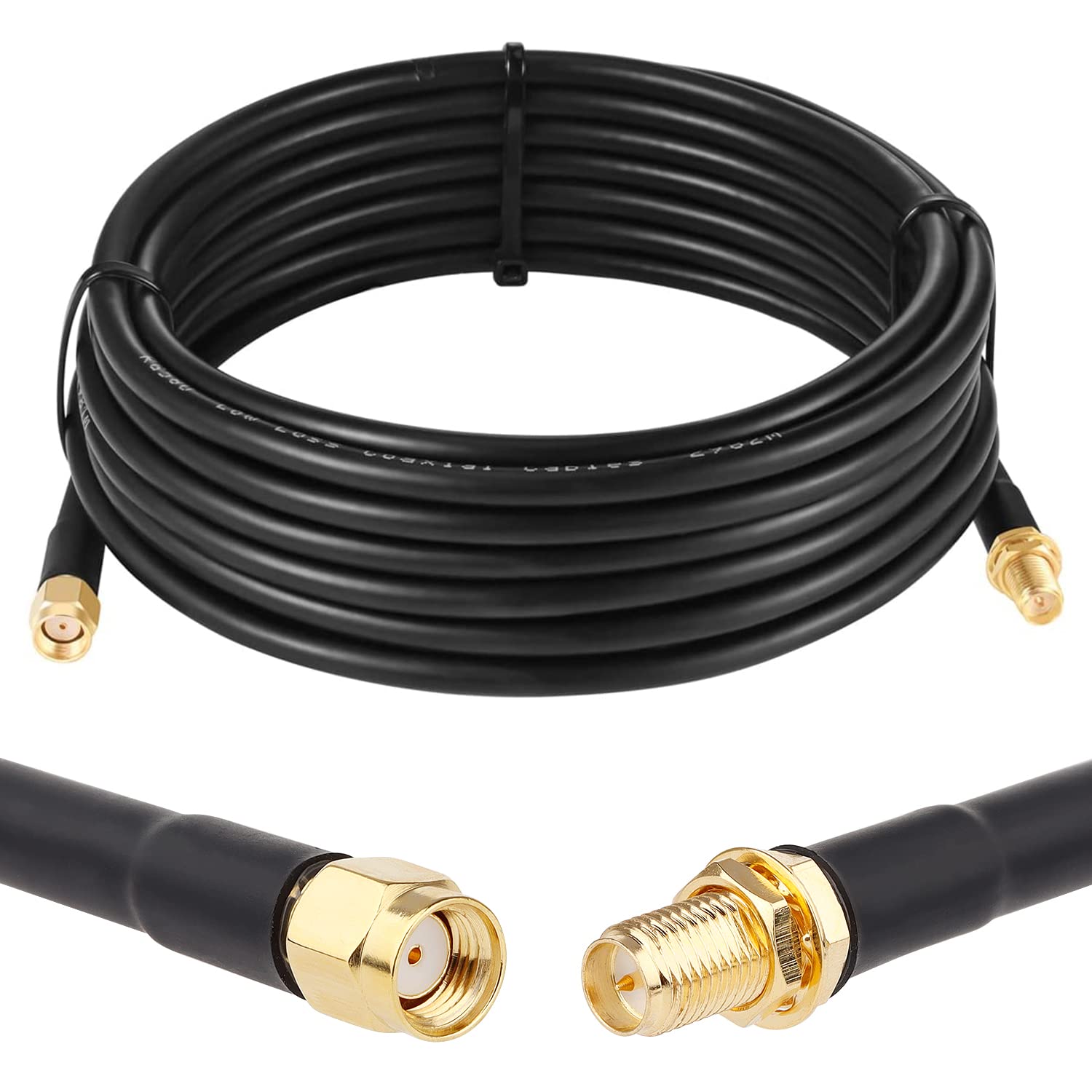 Rp Sma Male To Rp Sma Female Coax Cable, Xrds  Rf 15Ft Low Loss Rg58 Rp Sma Wifi Antenna Extension Coax Cable For Wifi Lan Route