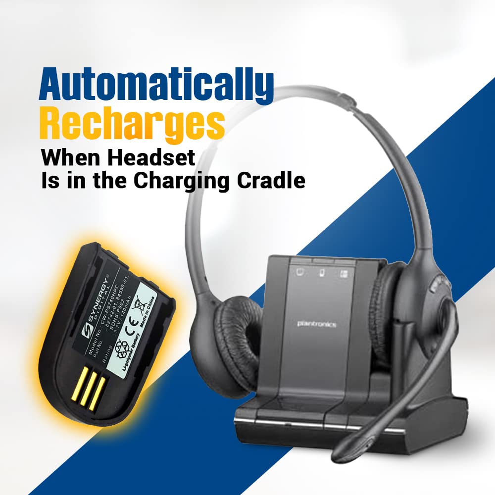 Synergy Digital Wireless Headset Battery, Compatible With Plantronics W440 Wireless Headset, (Li Pol, 3.7V, 140 Mah) Ultra Hi Ca