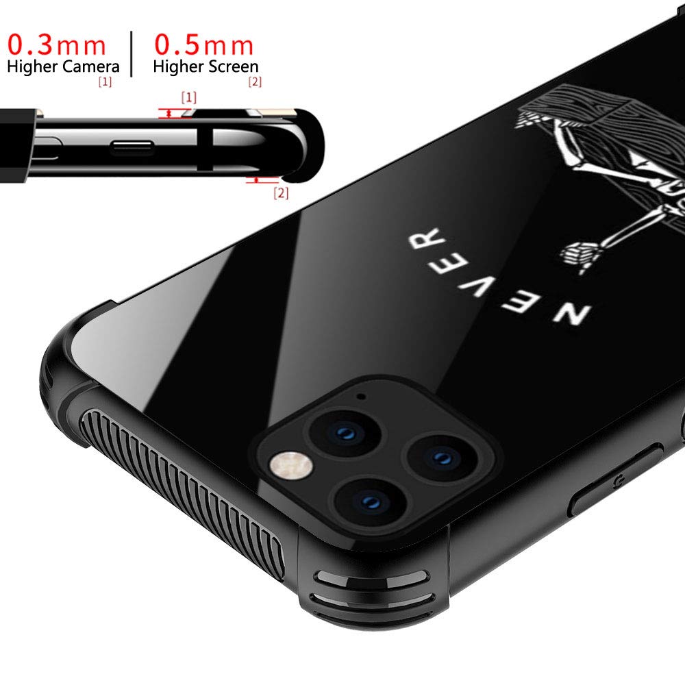 ZHEGAILIAN iPhone 12 Mini Phone Case Tempered Glass Back Soft TPU Shock Protective Never Better Skeleton
