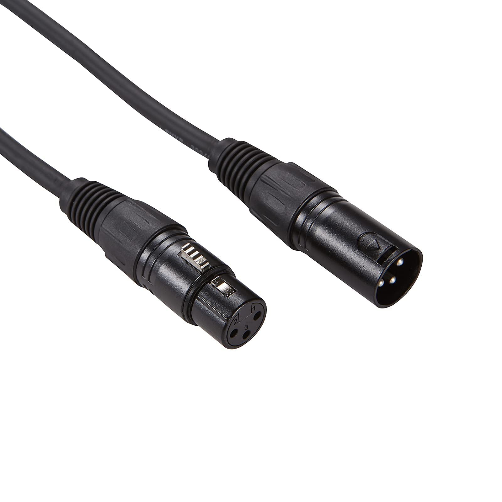 Mfl. 6.6 Ft Flexible Dmx Cable 3 Pin Signal Xlr Male To Female Cable Wire For Stage Lighting Dj Lights, 110 Ohms Impedance, Blac