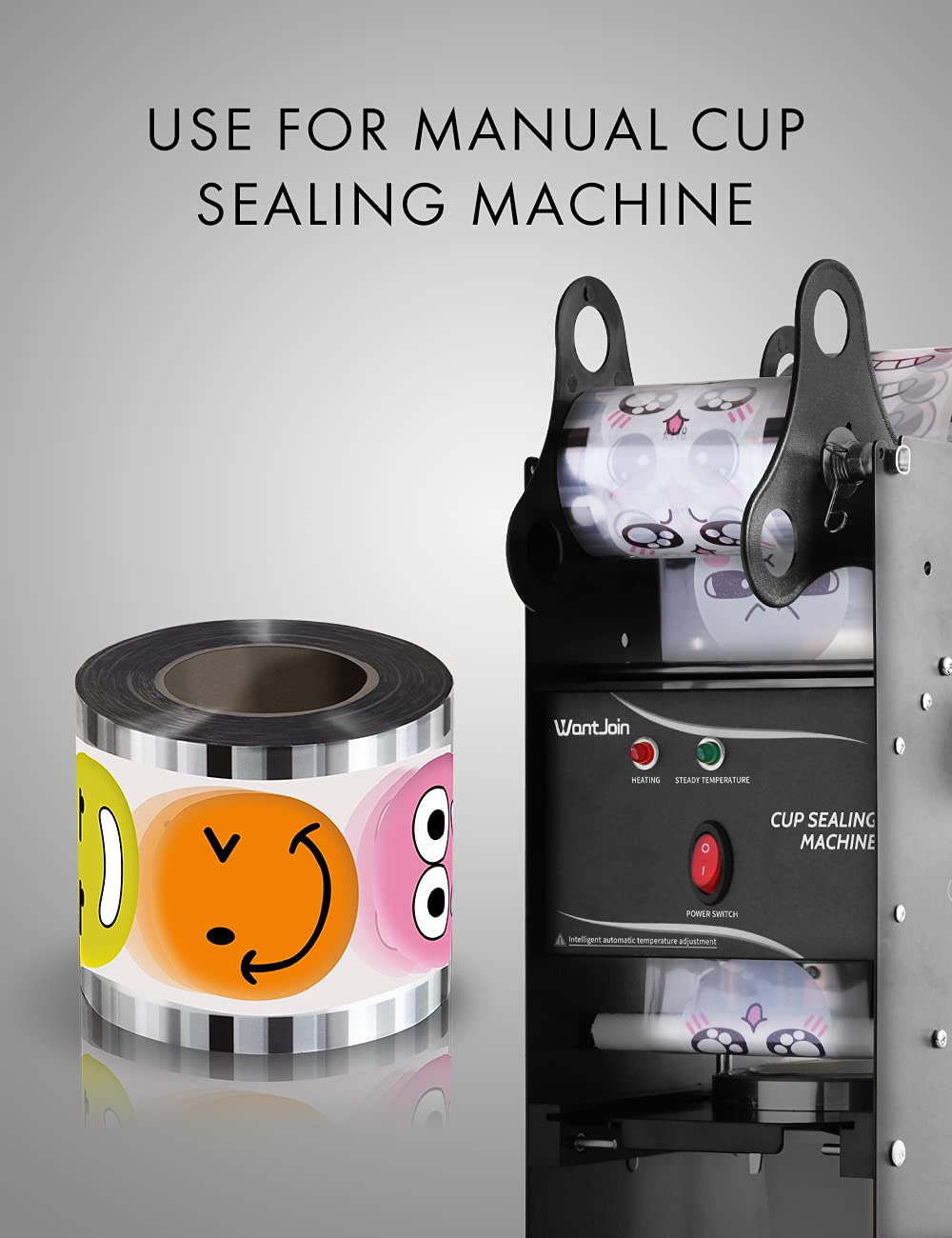 Wantjoin Cup Sealing Film Tea Cup Sealing Film Cup Sealer Film 90 105 Mm 3000 Cups For Pp Plastic And Paper Cups