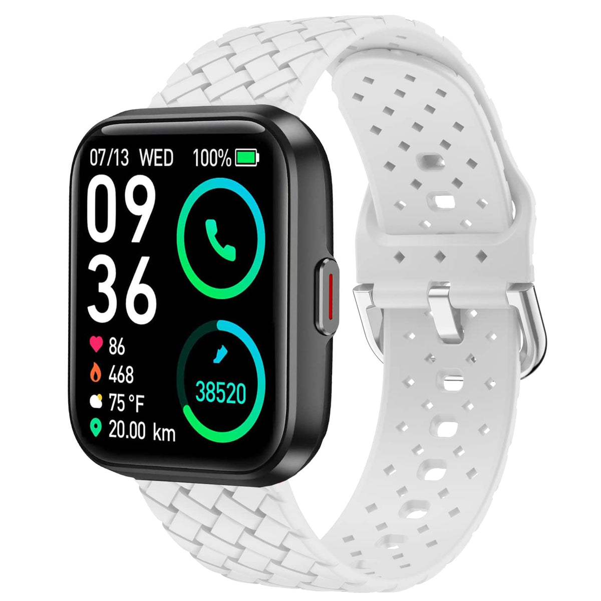 Compatible For Skg V7 Pro Smart Watch Band, Silicone Braided Weave Sport Soft Replacement Straps Compatible For Skg V7 Pro/Enomi