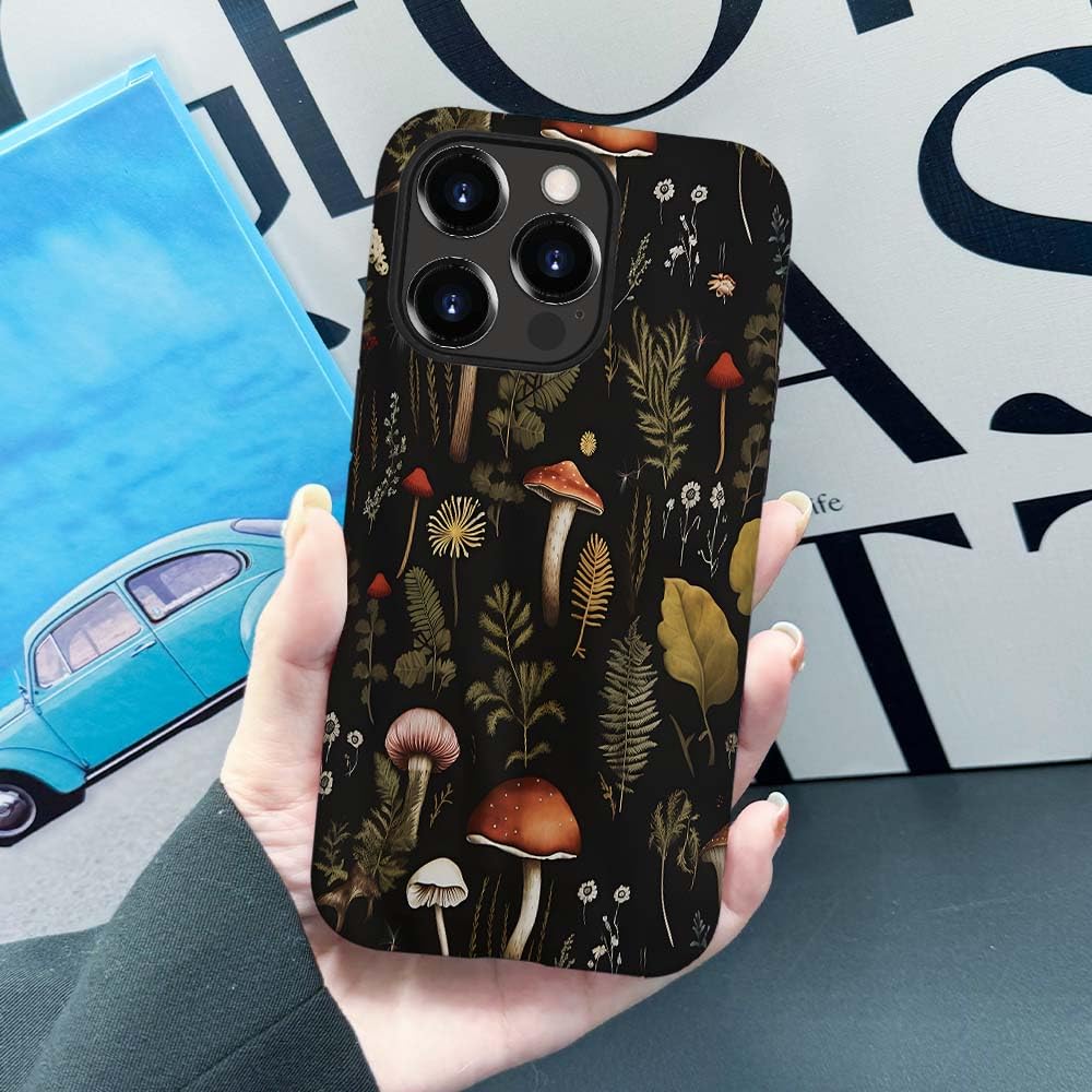 Seized Case Compatible With For Iphone 13 Pro Max,Vintage Mushroom Snail Daisy Leaf Phone Case For Girl Women Boy Men,Durable Pr