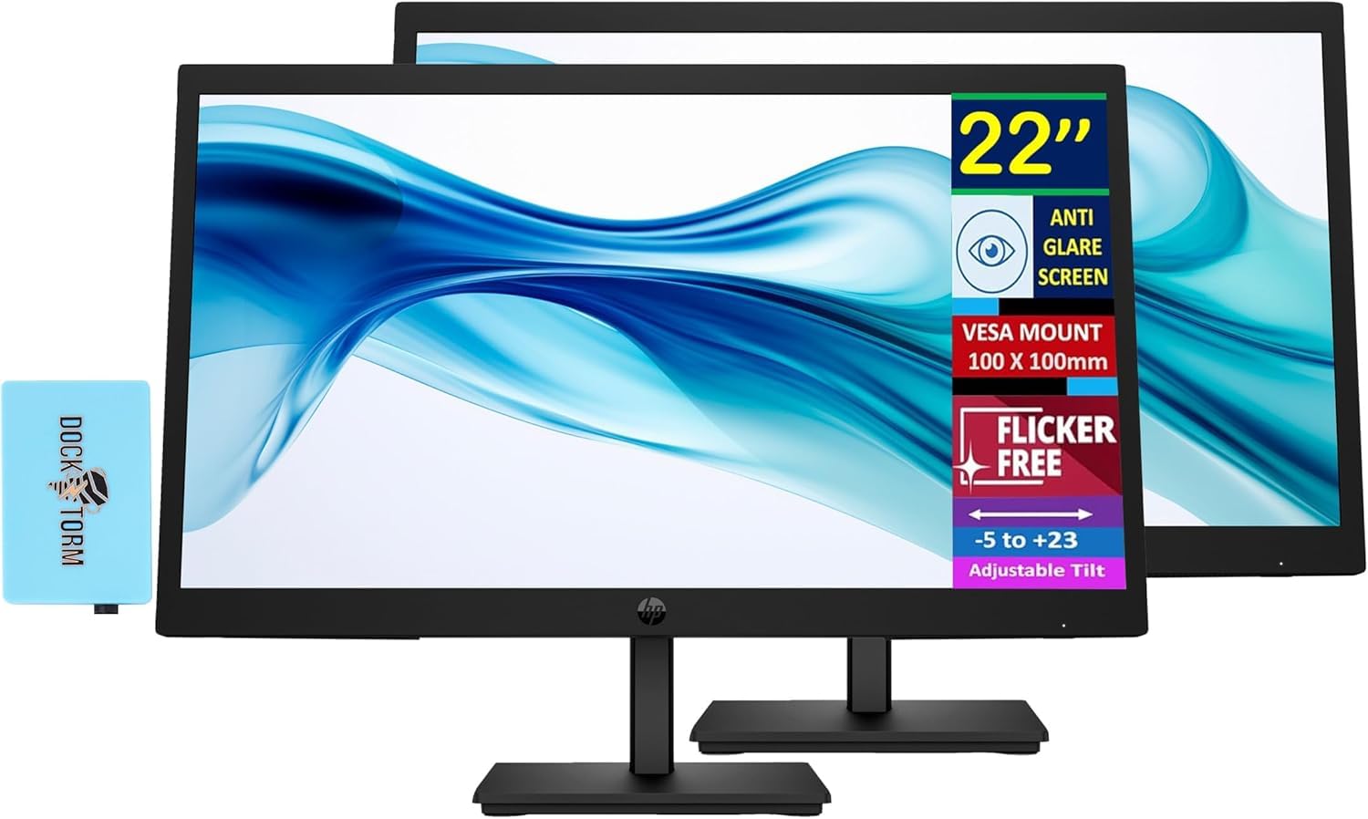 Hp 22'' Series 3 Pro 322Pv Fhd Monitor With 5 Ms Response Time, Anti-Glare, Flicker Free, Vesa Mount (100X100Mm), Hdmi, Vga & Do