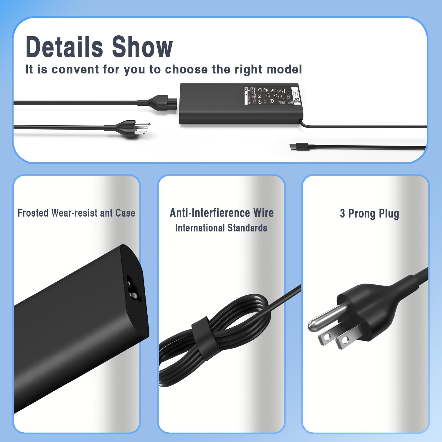 Wzxhu Replacement Dell 130W Laptop Charger Usb C Type C Ac Adapter For Dell Xps 15 17 2In1 9575 9500 9700 Fast Charging Power Su