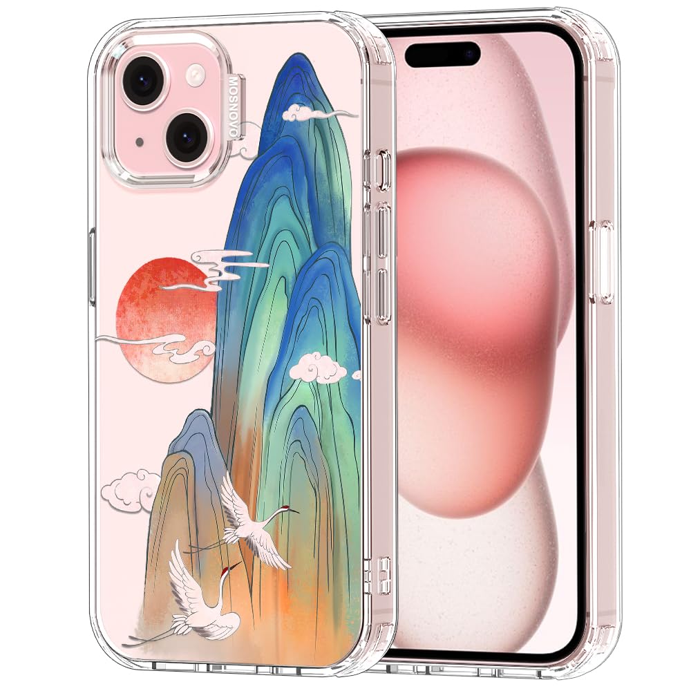 MOSNOVO for iPhone 15 Case, Shockproof Military-Grade Protection 6.6ft Drop Tested, Clear Phone Case for iPhone 15, Celestial Cr