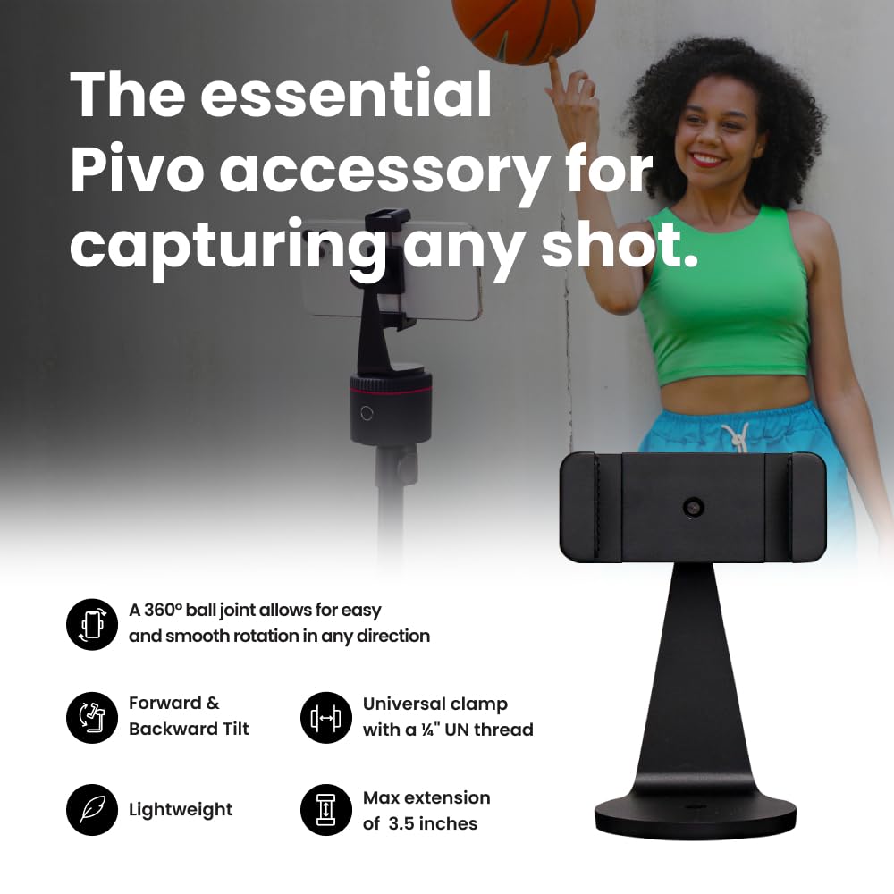 Pivo Smart Mount Adjustable 360 Vertical And Horizontal Smartphone Aluminum Holder Stand With Universal Clamp Adapter  Inch Thre