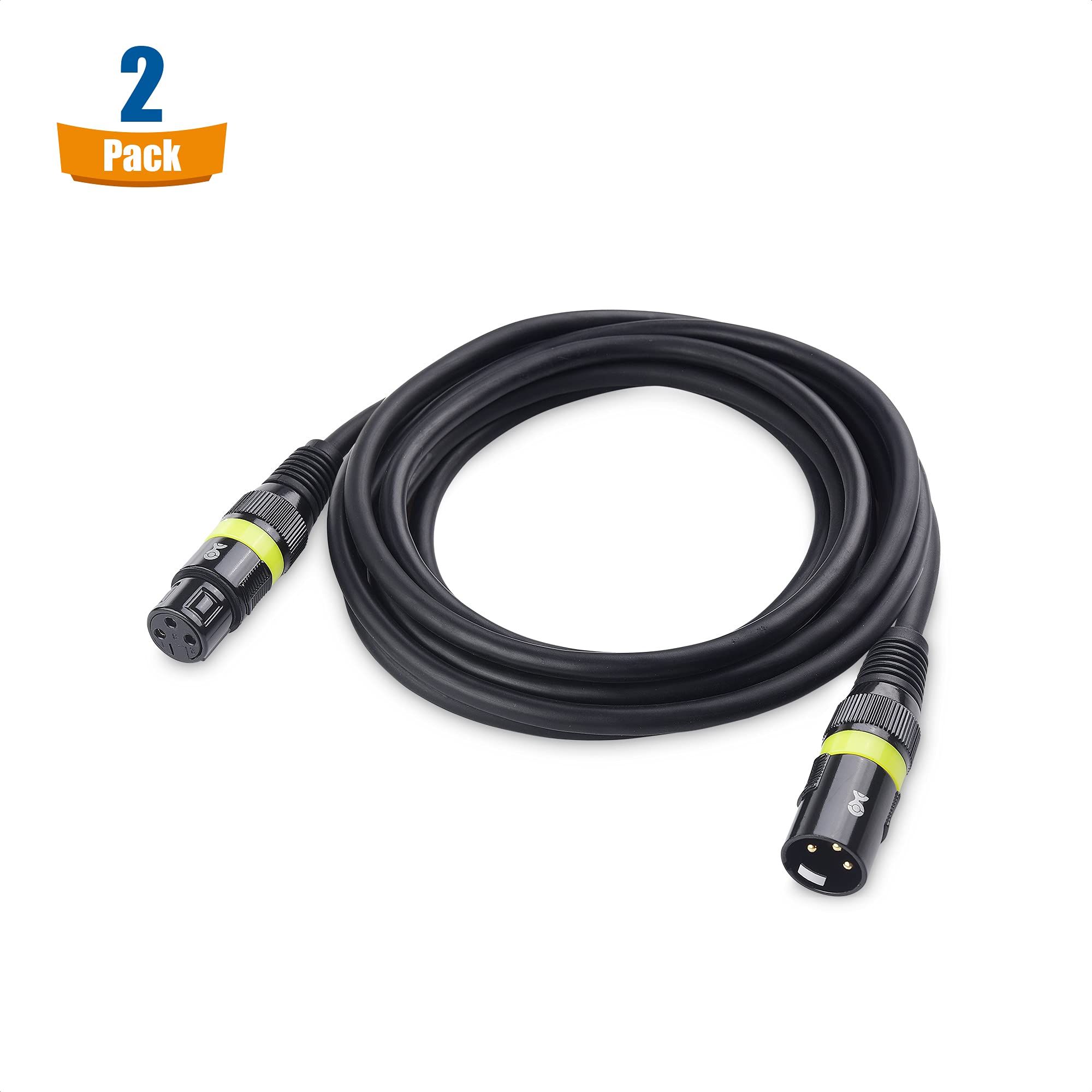 Cable Matters 2 Pack 22Awg Stage Light Dmx Cable 10 Ft / 3M With 3 Pin Xlr Connector