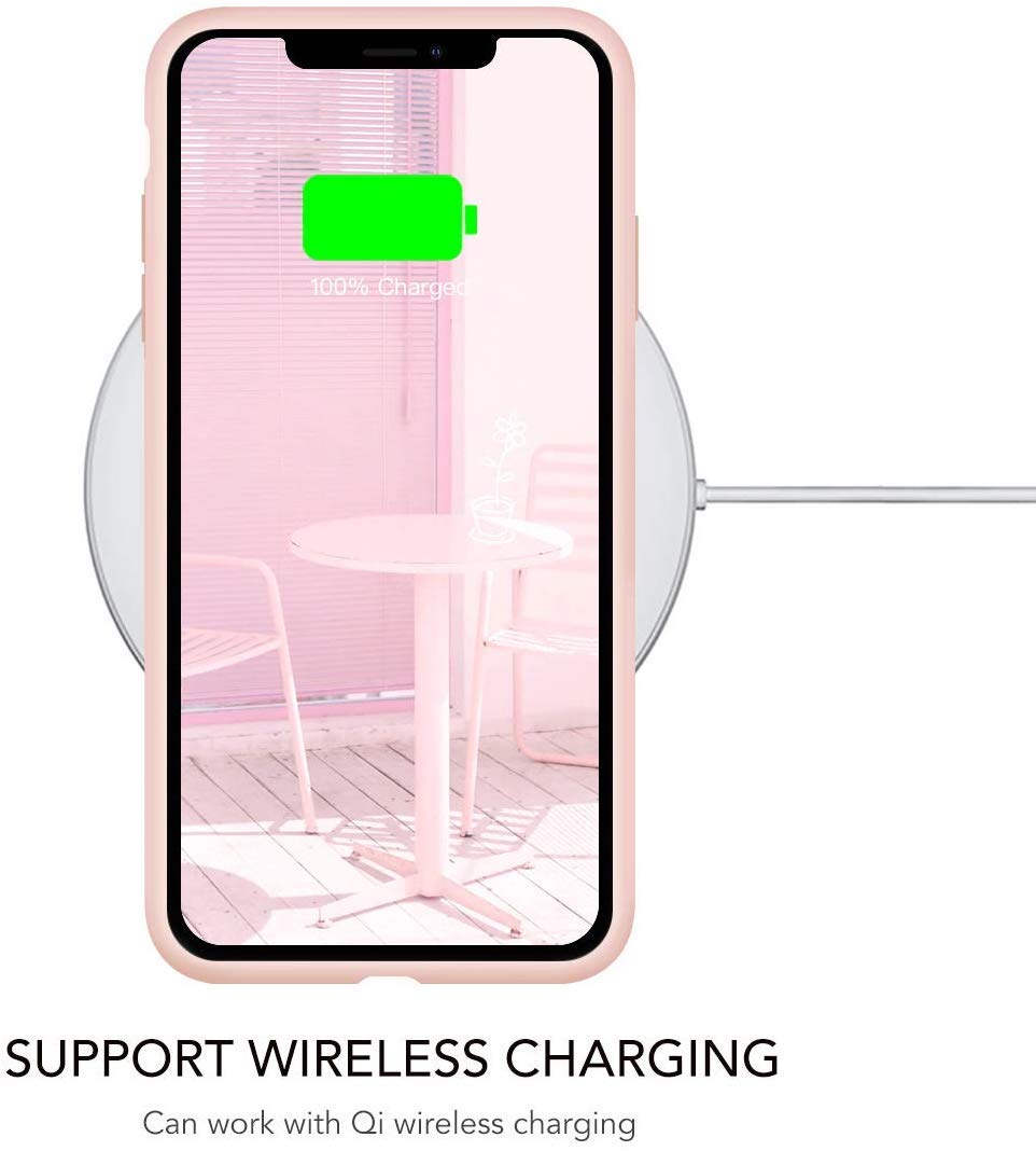 Icesword Iphone 11 Case Pink Sand, Thin Liquid Silicone Case, Soft Silk Microfiber Cloth, Matte Pure Cute Pink, Gel Rubber Full