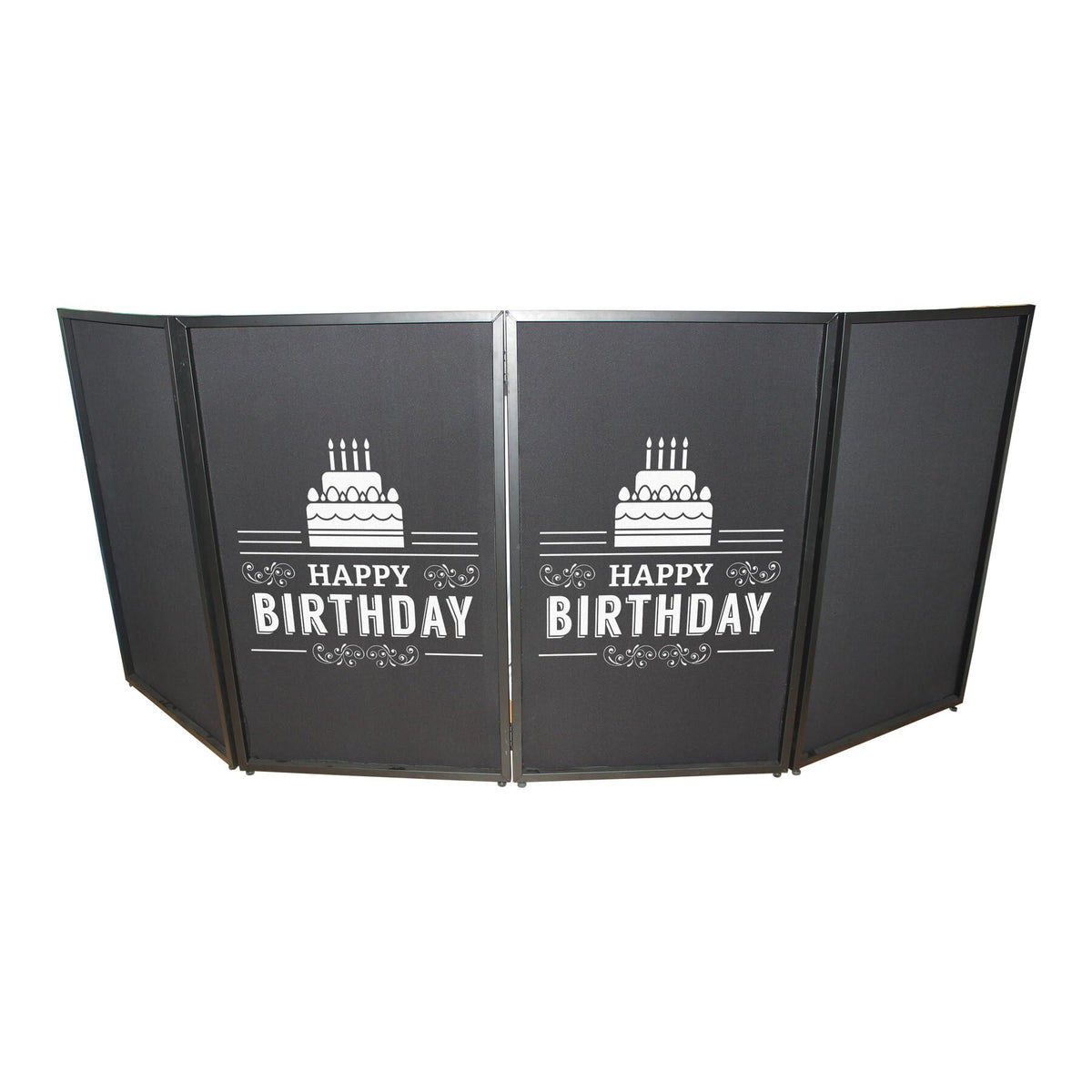 ProX XF-SHBD21 2) Happy Birthday Facade Enhancement Scrim - White Print on Black