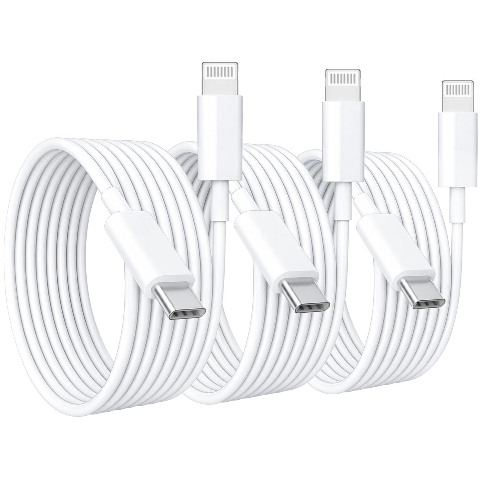 CREHAO iPhone14 13 12 Fast Charger Cable 6ft 3Pack USBC to Lightning