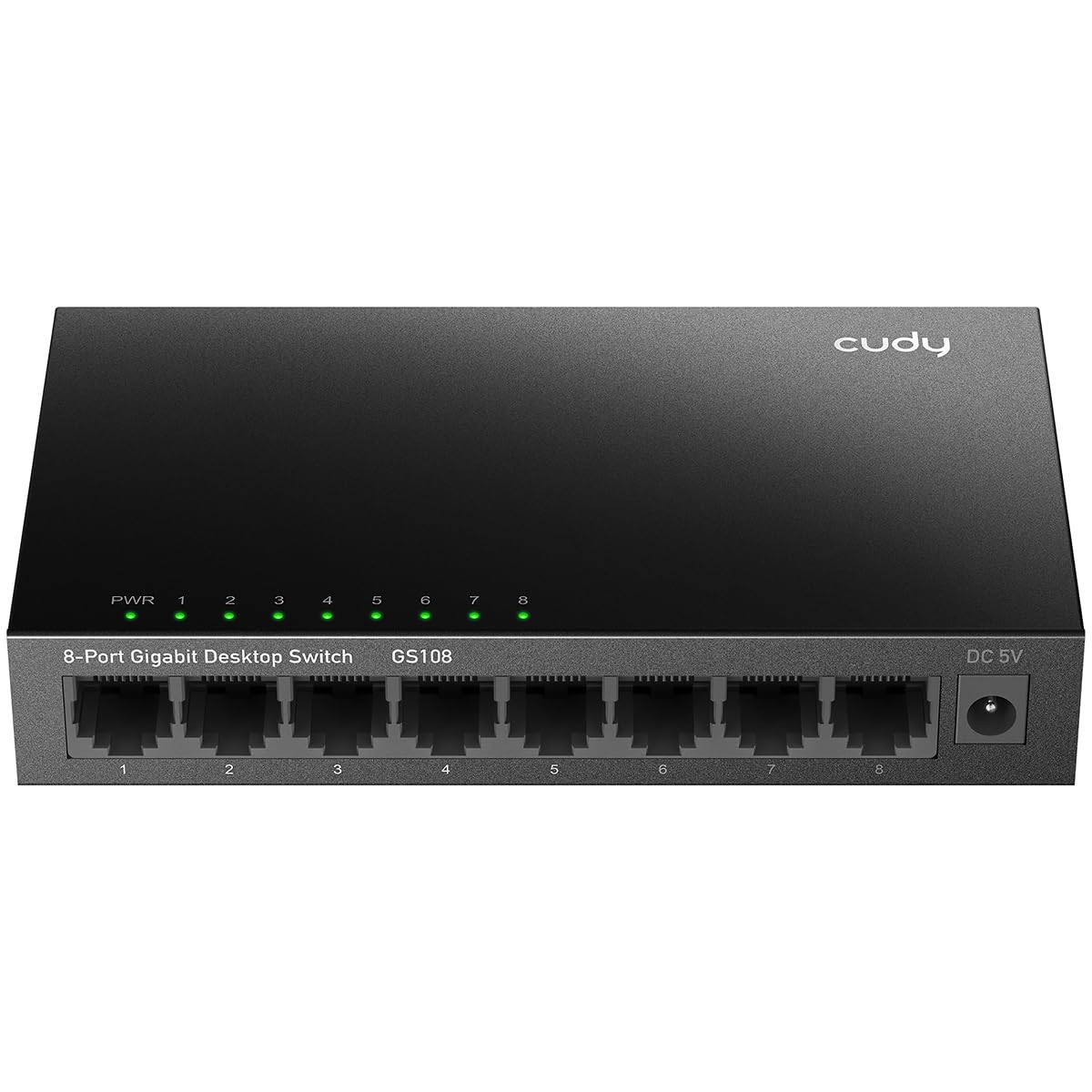 Cudy Gs108 8 Port Gigabit Unmanaged Ethernet Network Switch , Ethernet Splitter Plug & Play Fanless Metal Design Shielded Ports