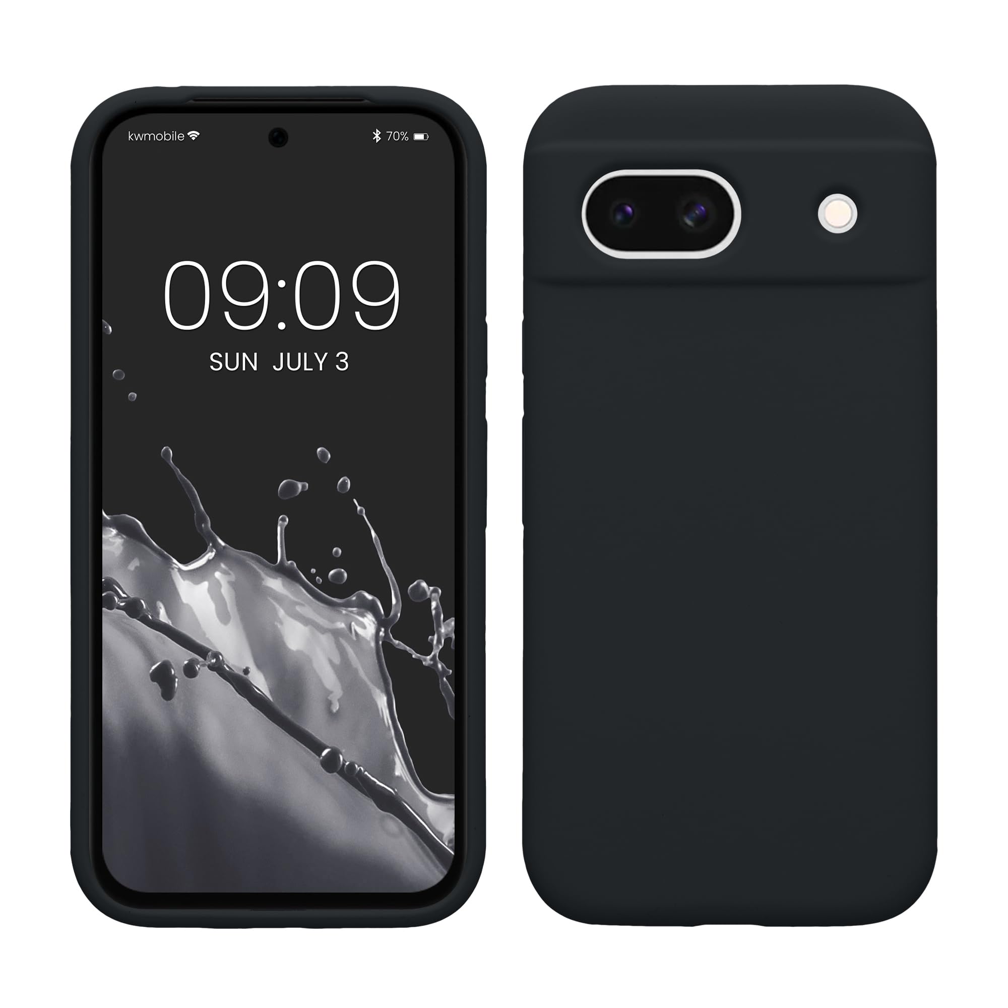 kwmobile Case Compatible with Google Pixel 8a Case - TPU Silicone Phone Cover with Soft Finish - Blueberry