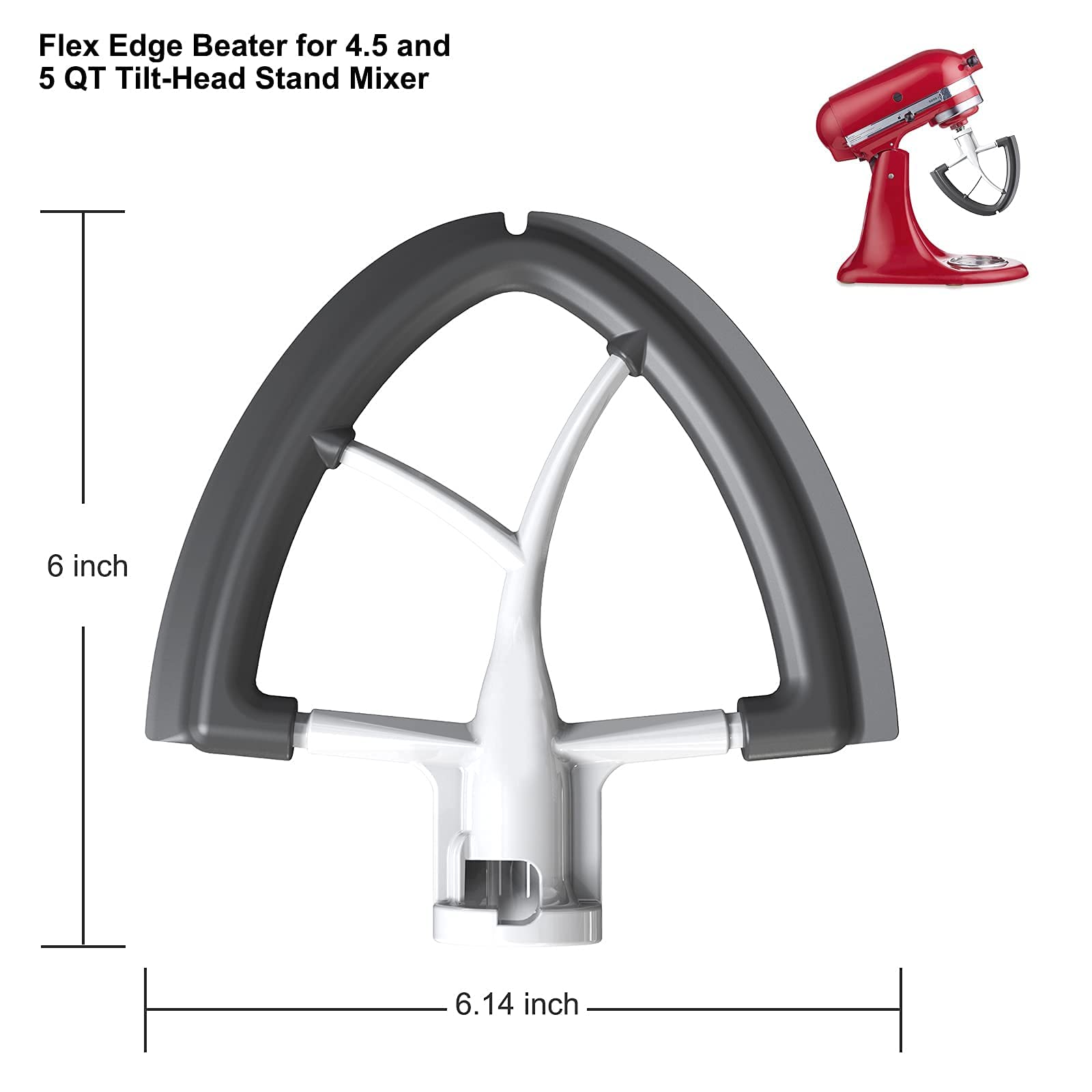 Flex Edge Beater For Kitchenaid, 4.5 5 Quart For Kitchenaid Mixer Attachments, Fits Tilt Head For Kitchenaid Paddle With Scraper