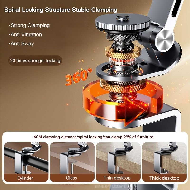 Rotatable Holder Stand Tablet Holder Multi-Angle Design Phone Clip Swivel Mount Desktop Aluminum Alloy Cantilever Bed Desk Home