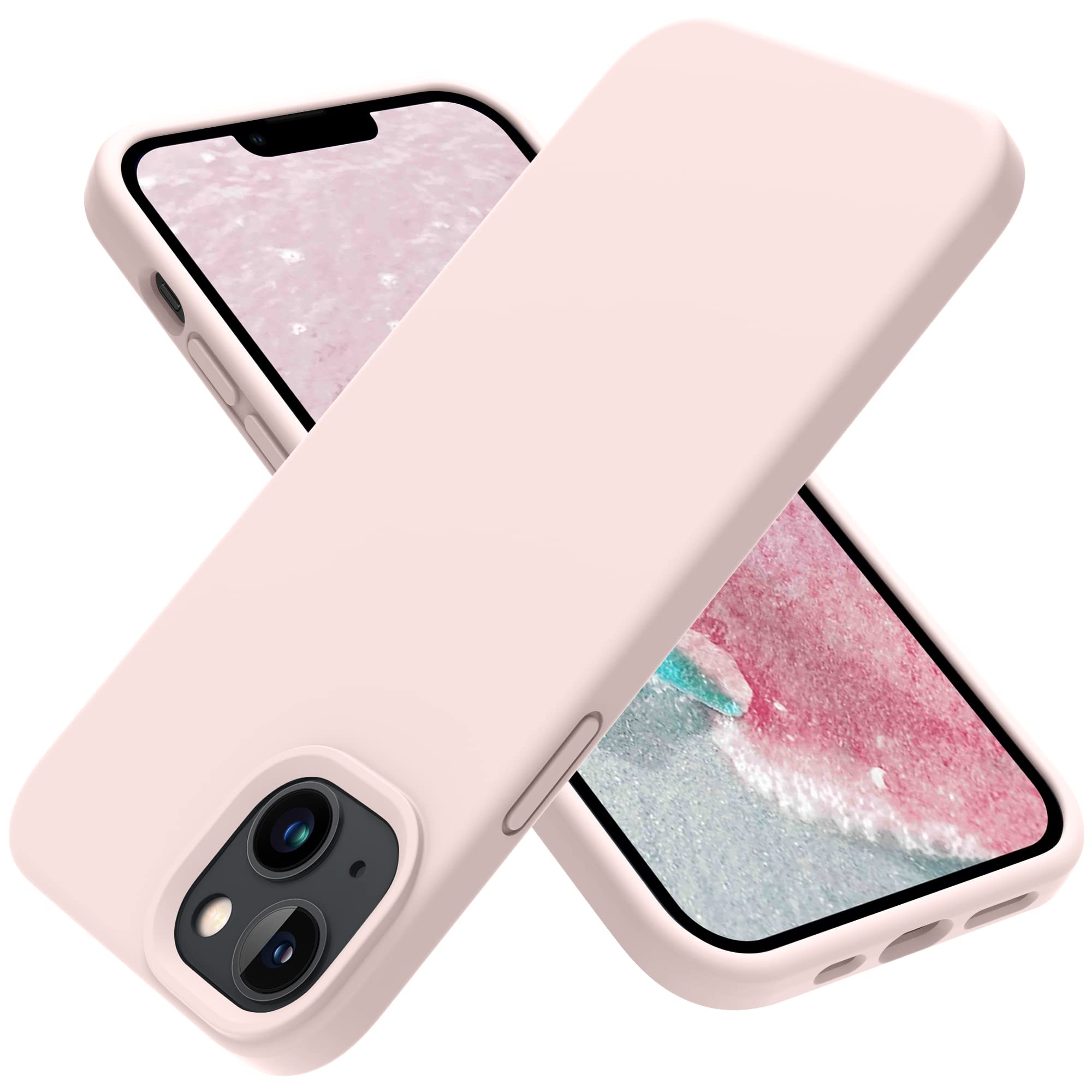 Otofly Designed For Iphone 14 Case, Silicone Shockproof Slim Thin Phone Case For Iphone 14 6.1 Inch (Chalk Pink)