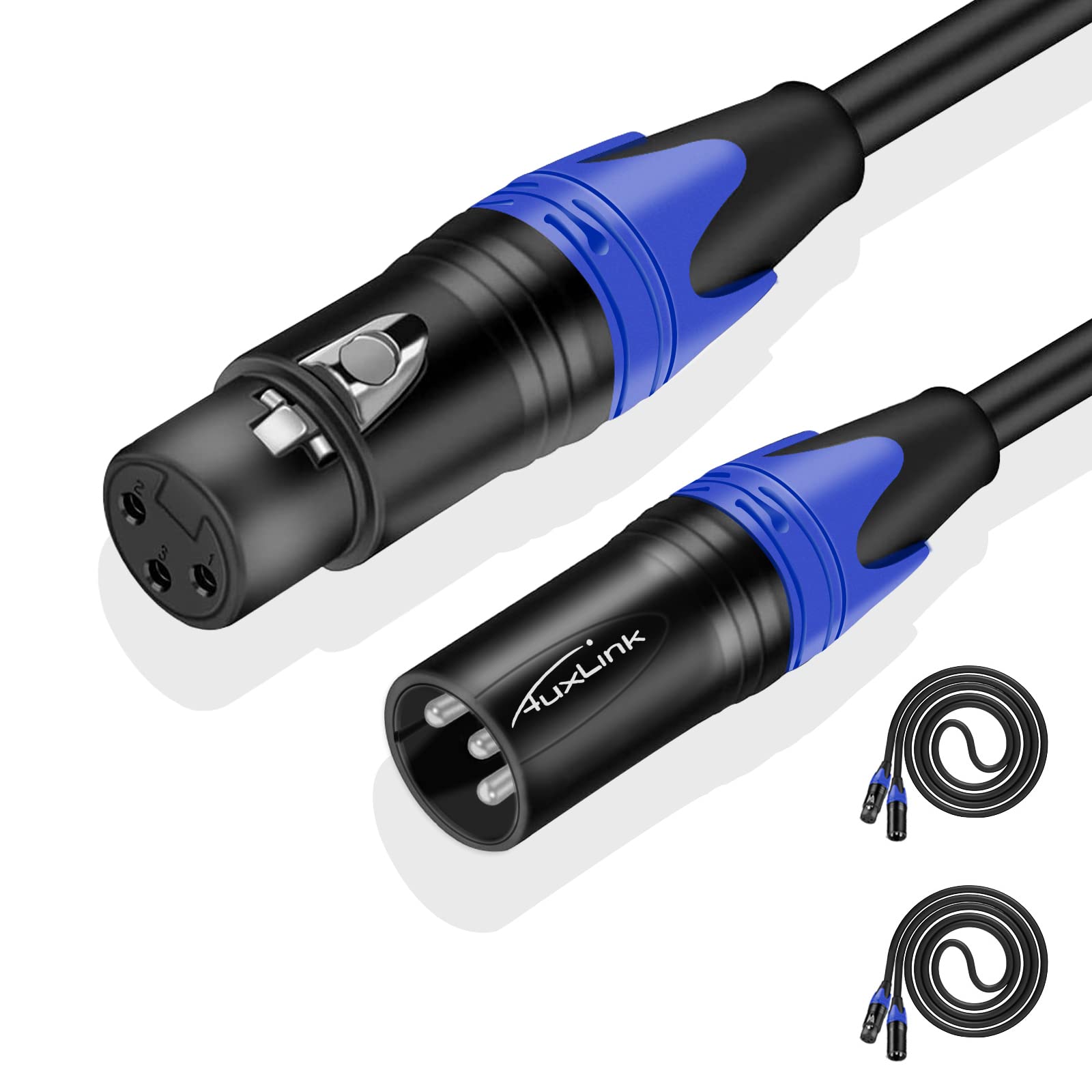 Auxlink Xlr Microphone Cable, Xlr Cables 15Ft 2 Pack, Xlr Male To Female Microphone Cable 3 Pin Suitable For Speaker Systems, Ra