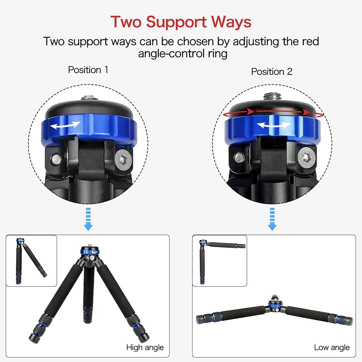 Koolehaoda Camera Mini Tripod, Lightweight Aluminum Alloy Desktop Tabletop Tripod Stand With 1/4 And 3/8 Screw Mount For Dslr Cameras,Video Recorder,Cell Phone   (Mt 03)