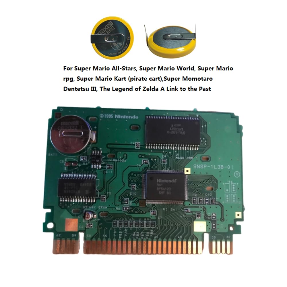 Ljcell Tabbed Cr2032 Lithium Battery With Solder Tabs Pins 3V Lithium Battery Suitable For Gameboy Gameboy Color, Snes, N64, Sup