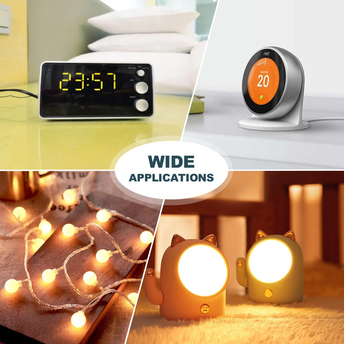 Lenink Adjustable Ac Power Supply Adapter For Aa Batteries, 3V To 6V, Led Lights & Decorations (White)