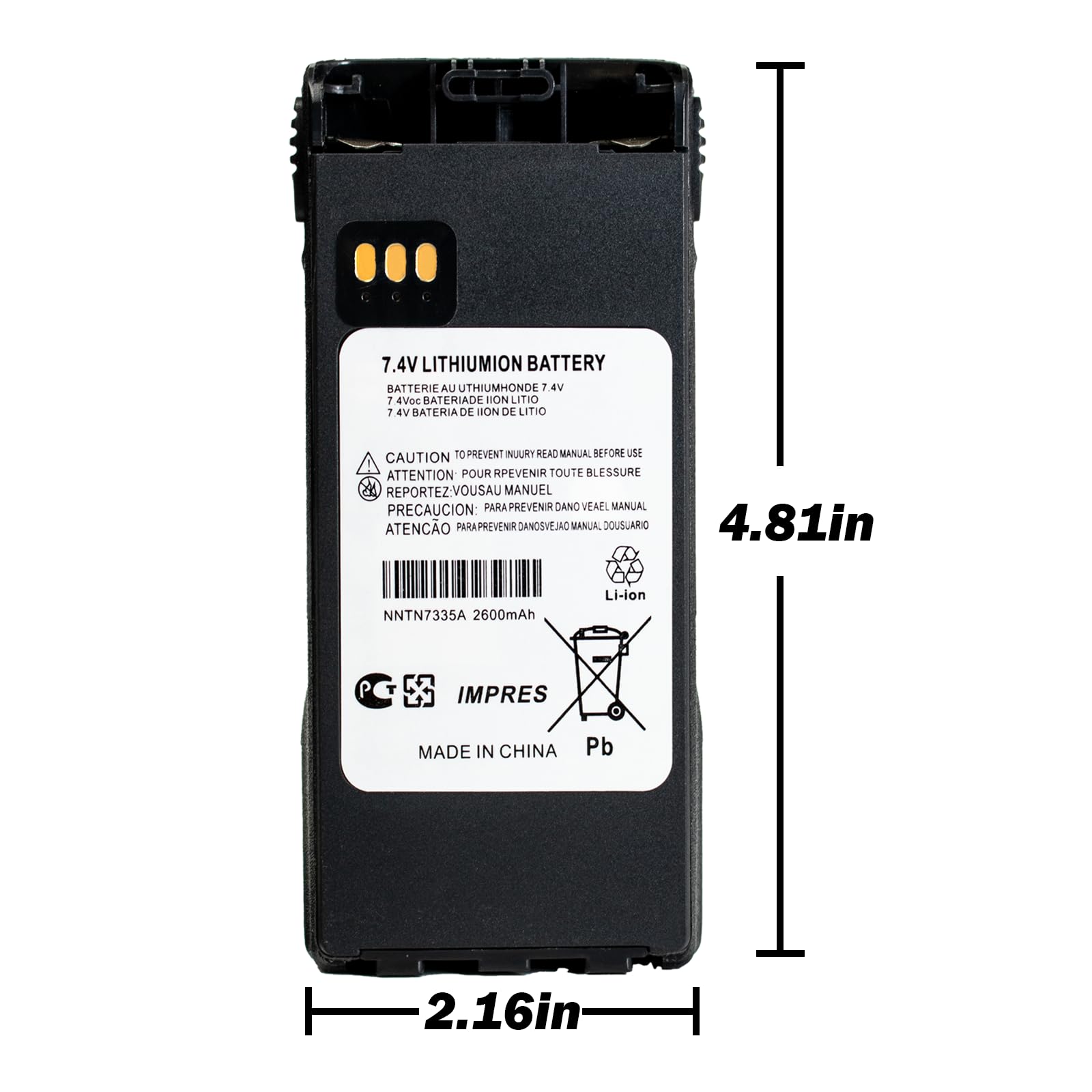 Teseko 5 Pack Nntn7335A 2600Mah 7.4V Li Ion Replacement Two Way Radio Battery For Motorola Nntn7554 Nntn7335B Xts1500 Xts2500 Ta
