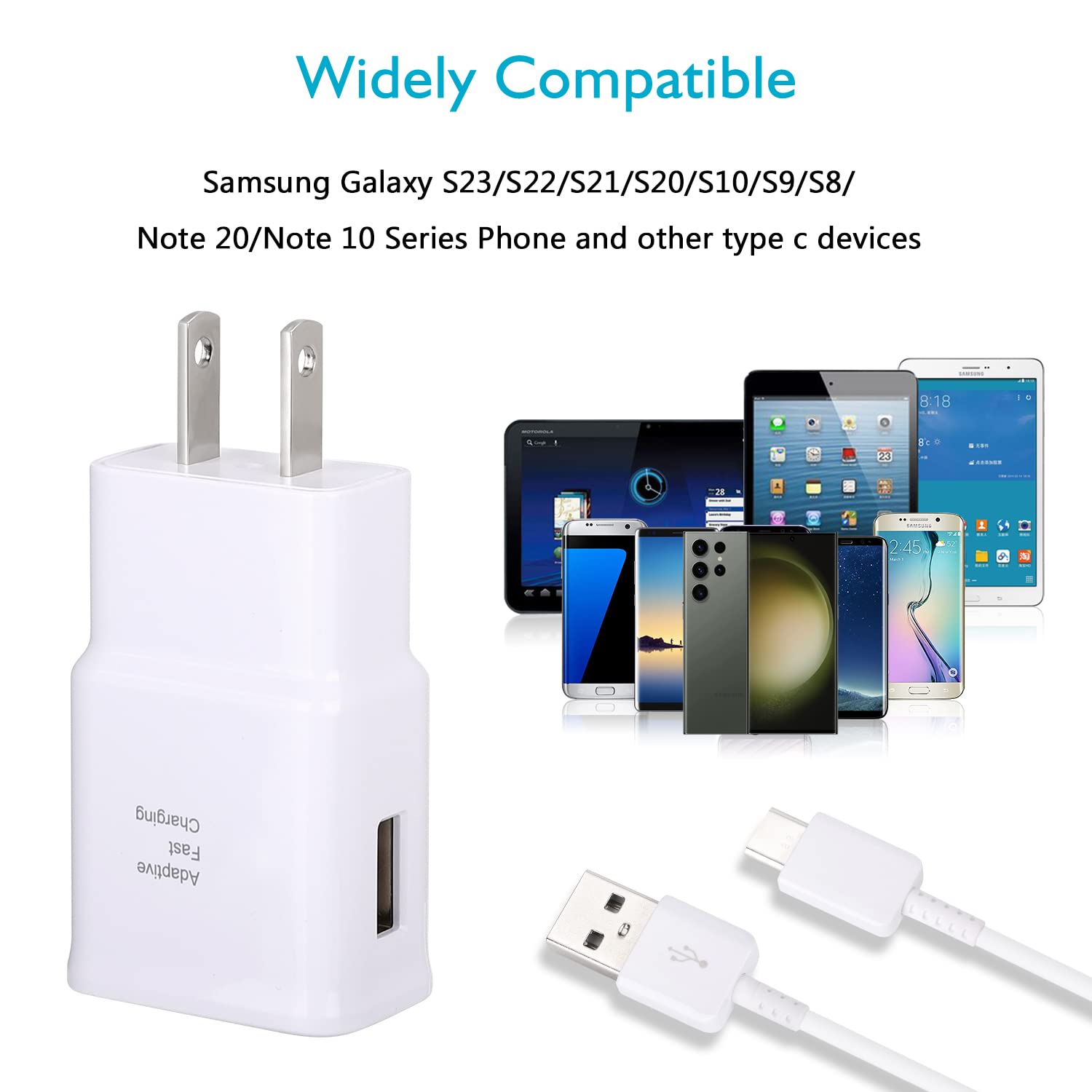 Android Charger Fast Charging, Type C Fast Charger Block With 5Ft Usb Type C Cable For Galaxy S23/S23 Ultra/S22/S21/S20/S20+/S10