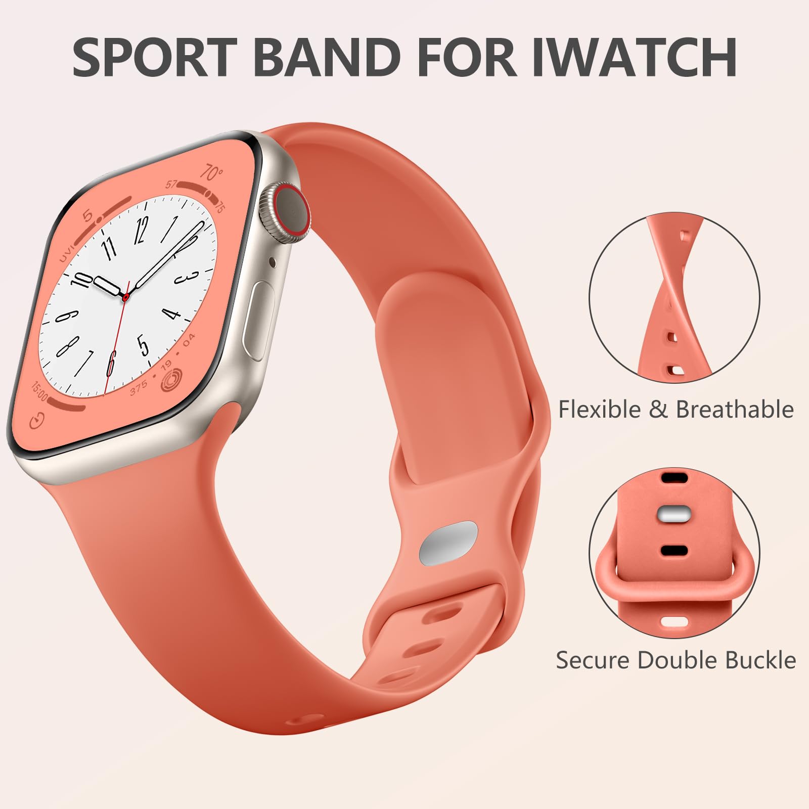 Daqin Sport Band Compatible With Apple Watch 40Mm 38Mm 41Mm 42Mm 44Mm 45Mm 46Mm 49Mm Women Men, Soft Silicone Waterproof Strap F