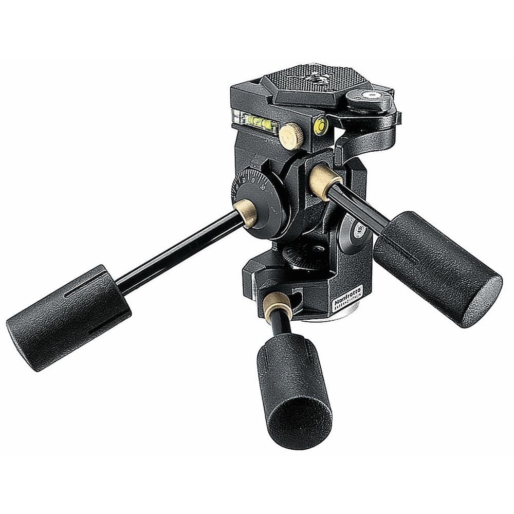 Manfrotto 3D Super Pro 3-Way Tripod Head with Quick Release, for Camera Tripods, Fluid Ball Head, Camera Stabilizer, Photography