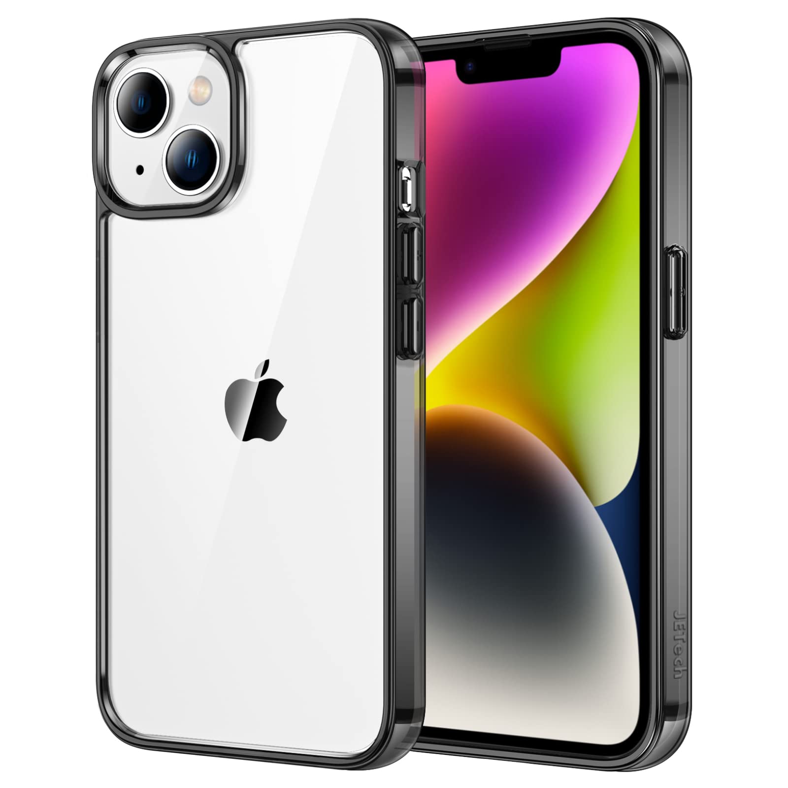 Jetech Case For Iphone 14 61 Inch, Shockproof Phone Bumper Cover, Anti Scratch Clear Back (Black)