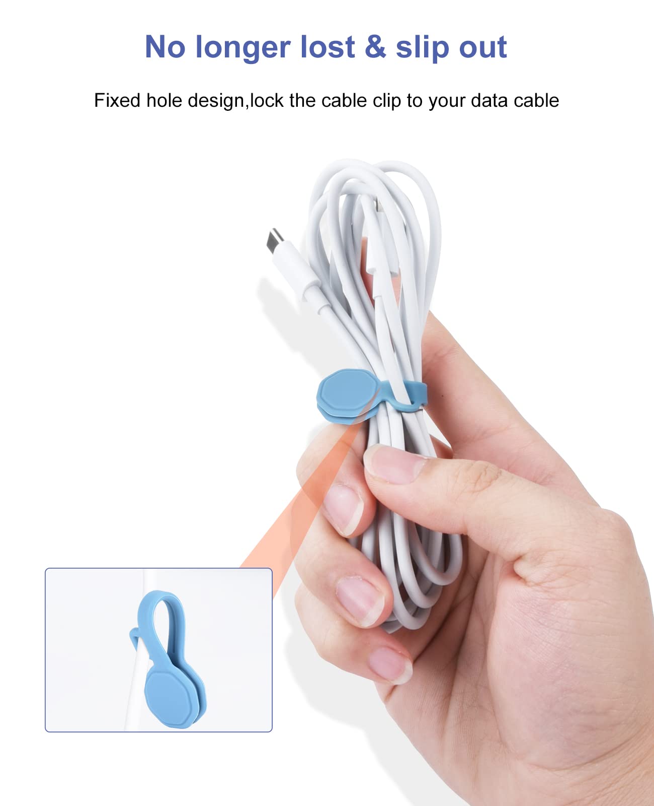 8Pcs Silicone Magnetic Cable Ties & Clips, Cord Organizer [1S] Management Reusable Magnet Cable Organizer, Phone Cord Holder For
