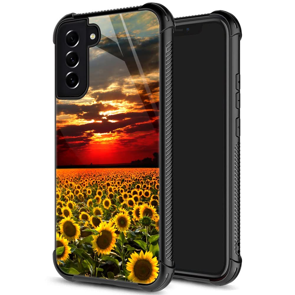 Samsung Galaxy S21 Ultra Case,Sunflowers Field Galaxy S21 Ultra 5G Cases For Girls Womens,Pattern Design Shockproof Anti Scratch