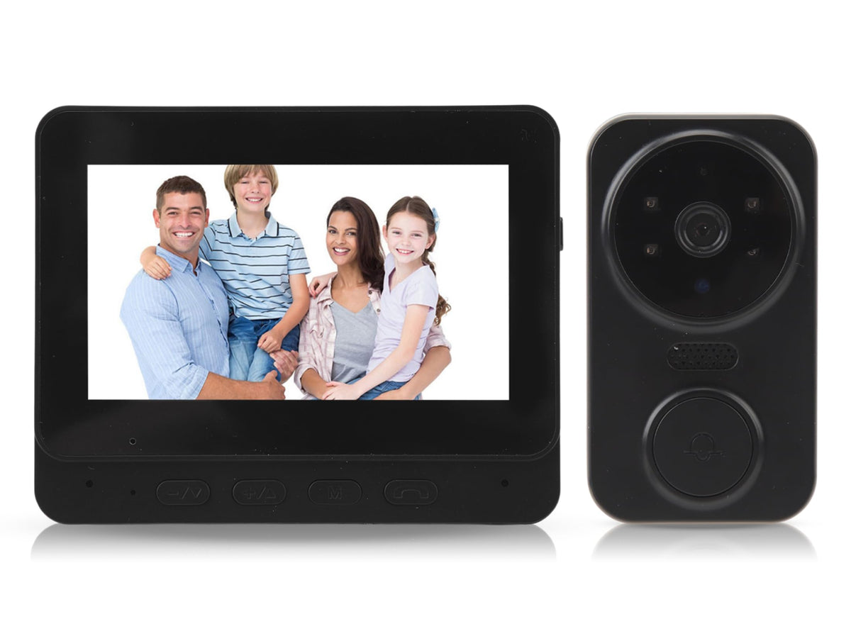 Wireless Video Doorbell, Video Intercom System, Night Vision, Two Way Voice, 70 Viewing Angle, Doorbell With Camera Monitor, Doo
