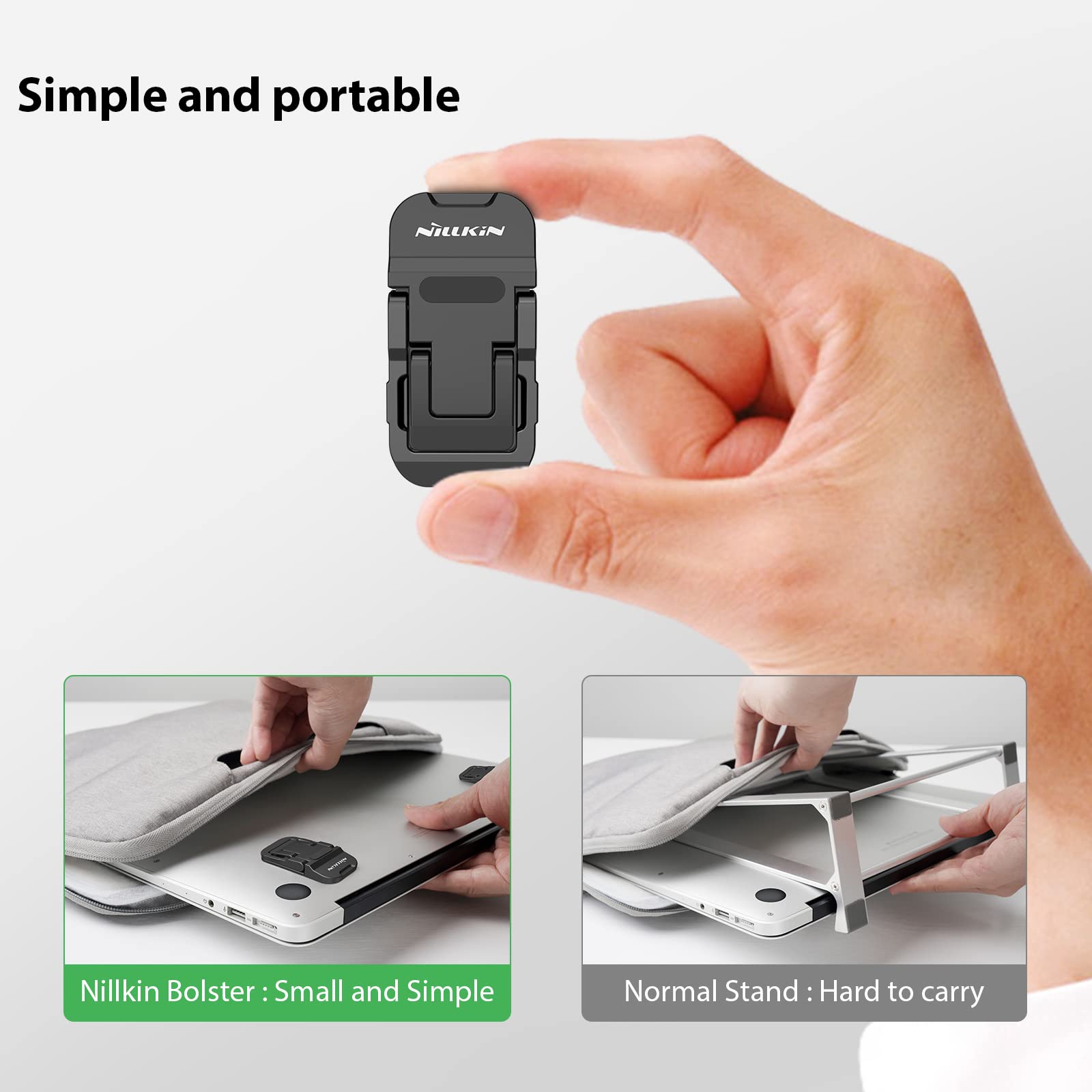 Nillkin Computer Keyboard Stand For Desk With 3 Adjustable Angles, Flip Keyboard Riser Feet For Most Keyboards, Laptop Stand For