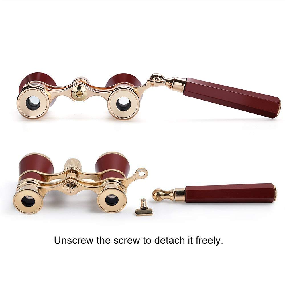 Aiscrofa Opera Glasses Binoculars 3X25,Mini Binocular Compact Lightweight,With Chain For Adults Kids Women In Musical Concert